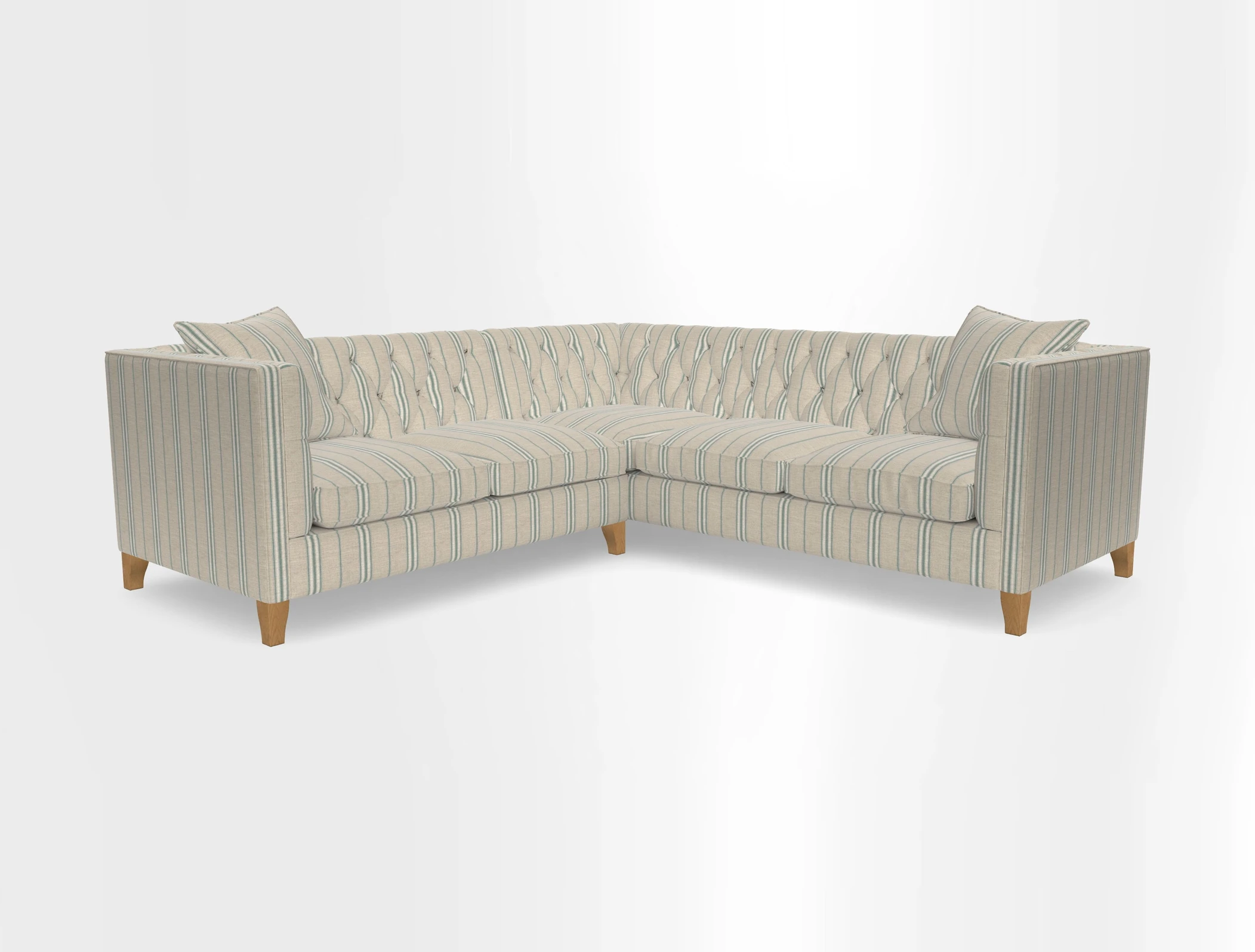 Haresfield Corner Sofa in Two Tone Plain Biscuit