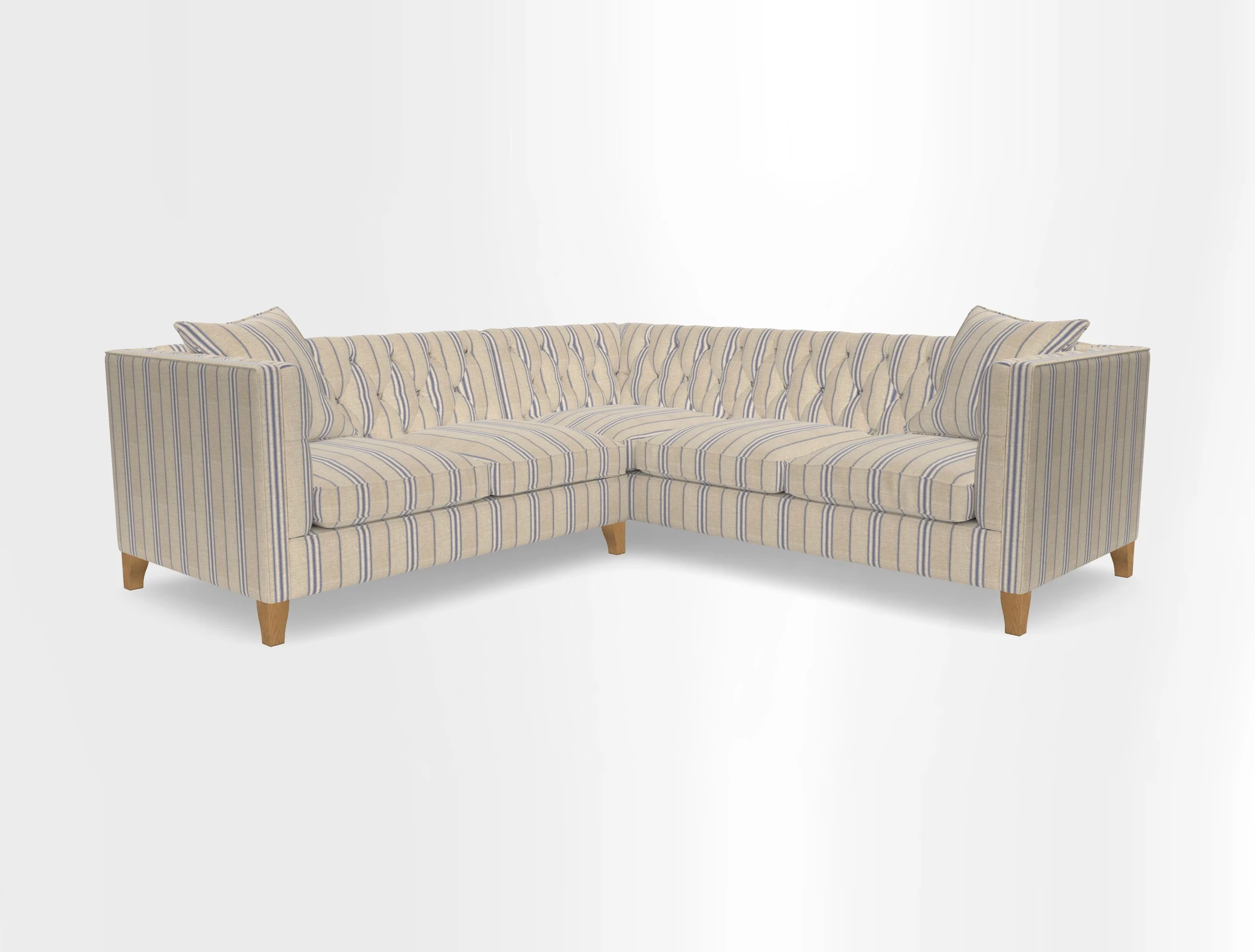 Haresfield Corner Sofa in Two Tone Plain Biscuit