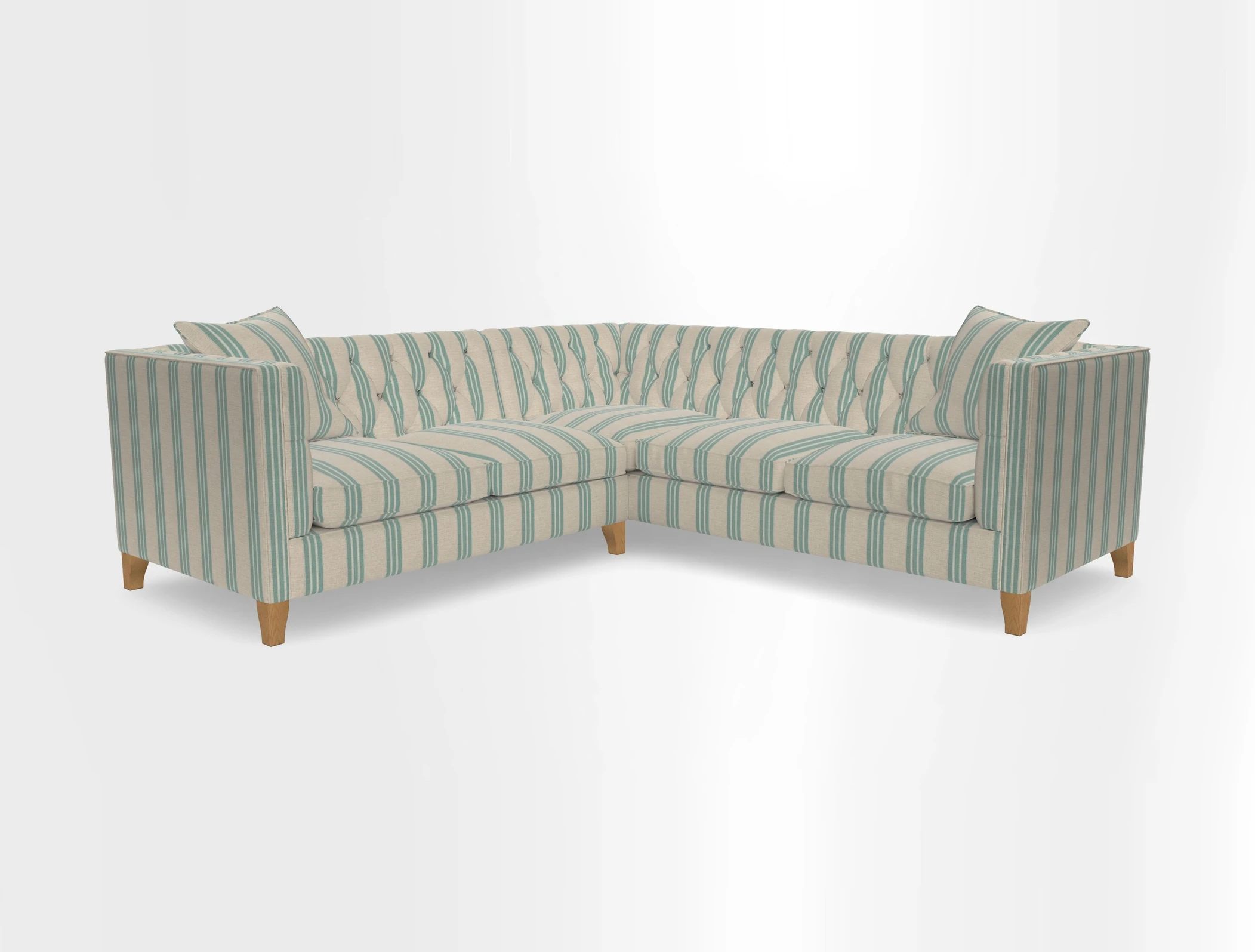 Haresfield Corner Sofa in Two Tone Plain Biscuit