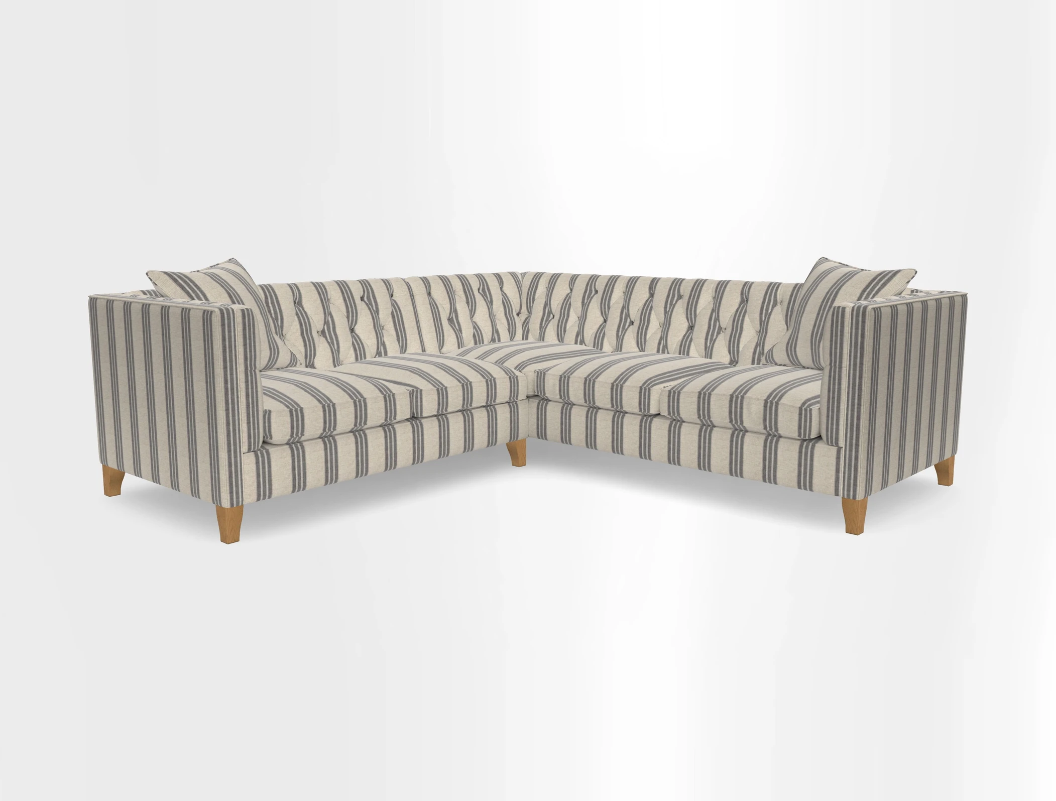 Haresfield Corner Sofa in Two Tone Plain Biscuit
