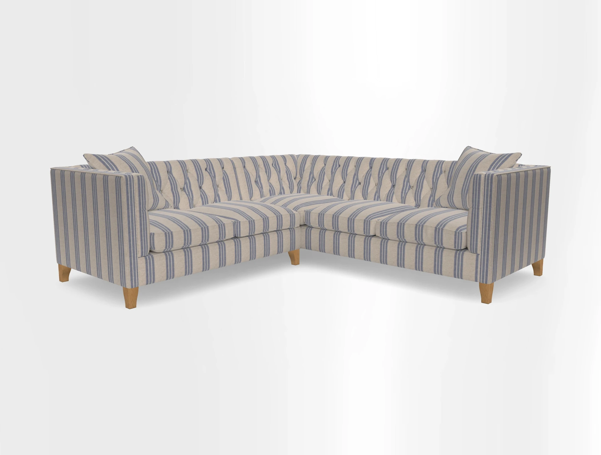 Haresfield Corner Sofa in Two Tone Plain Biscuit