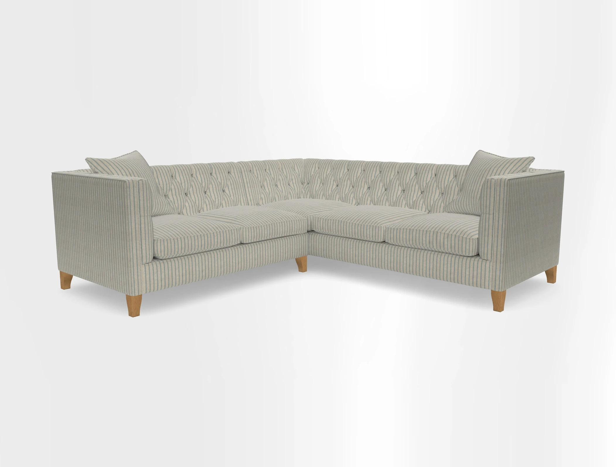 Haresfield Corner Sofa in Two Tone Plain Biscuit
