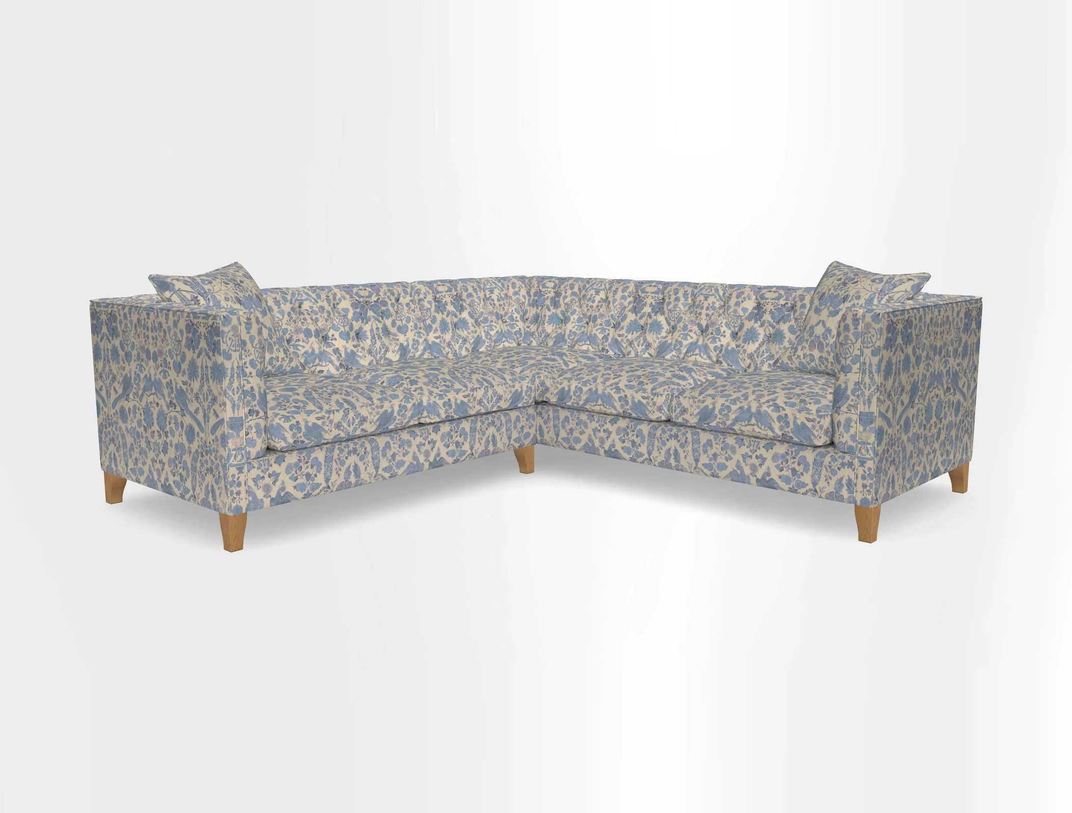 Haresfield Corner Sofa in Two Tone Plain Biscuit