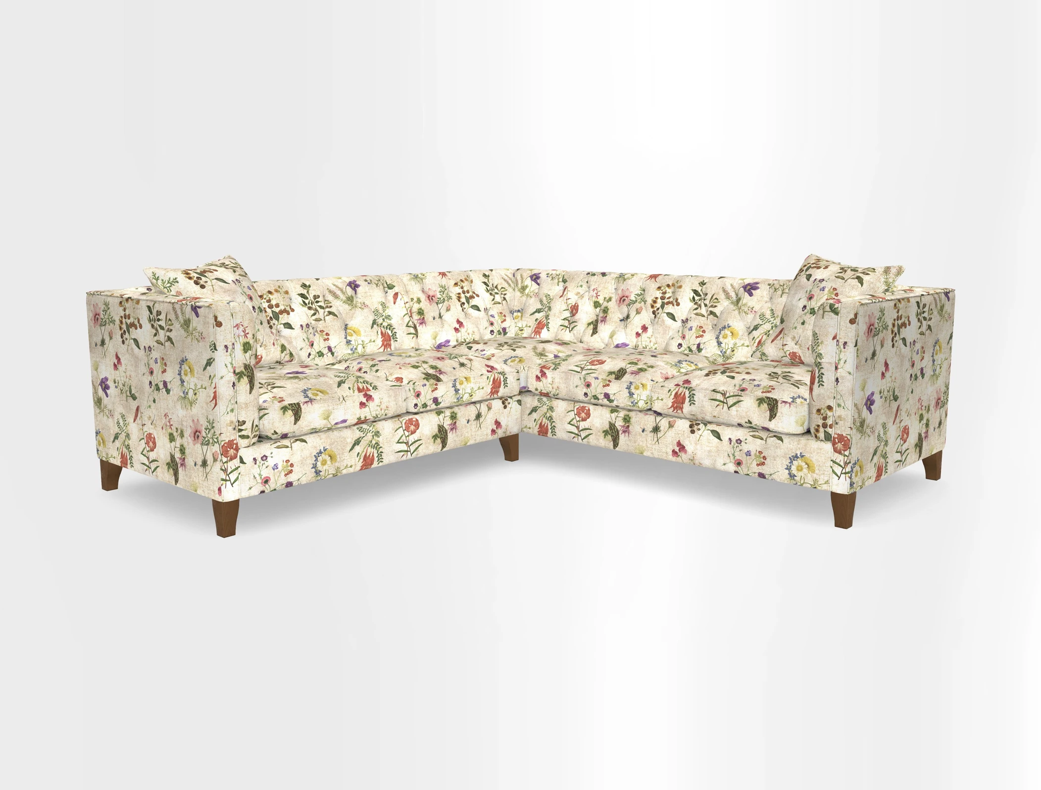 Haresfield Corner Sofa in Two Tone Plain Biscuit