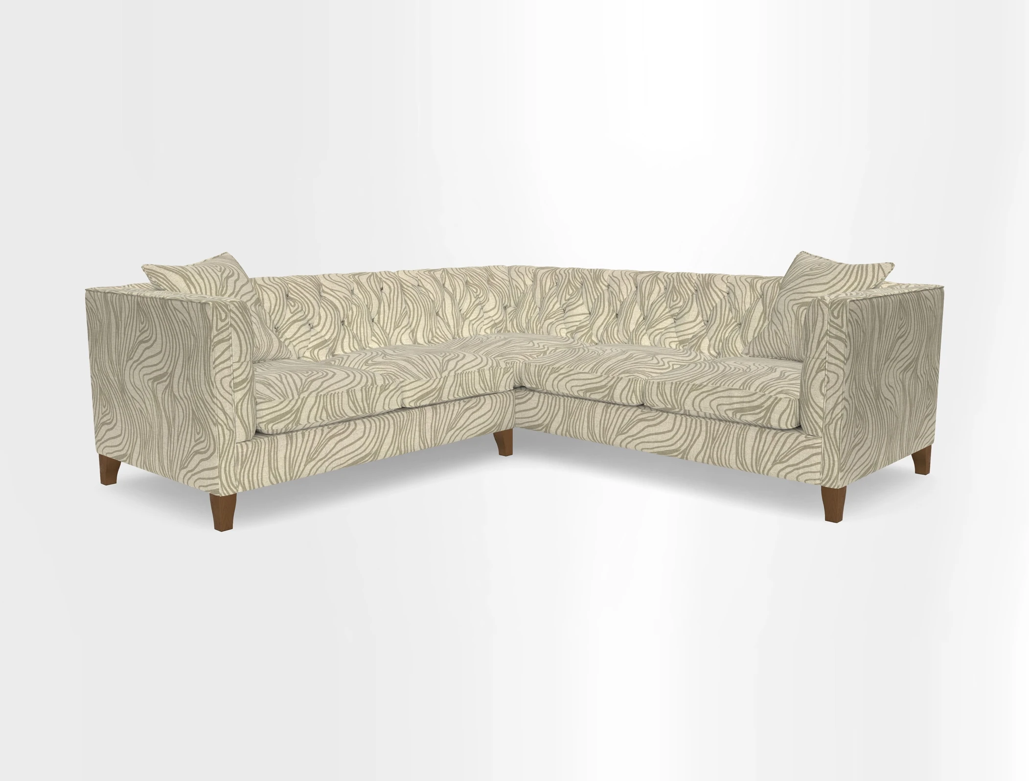 Haresfield Corner Sofa in Two Tone Plain Biscuit