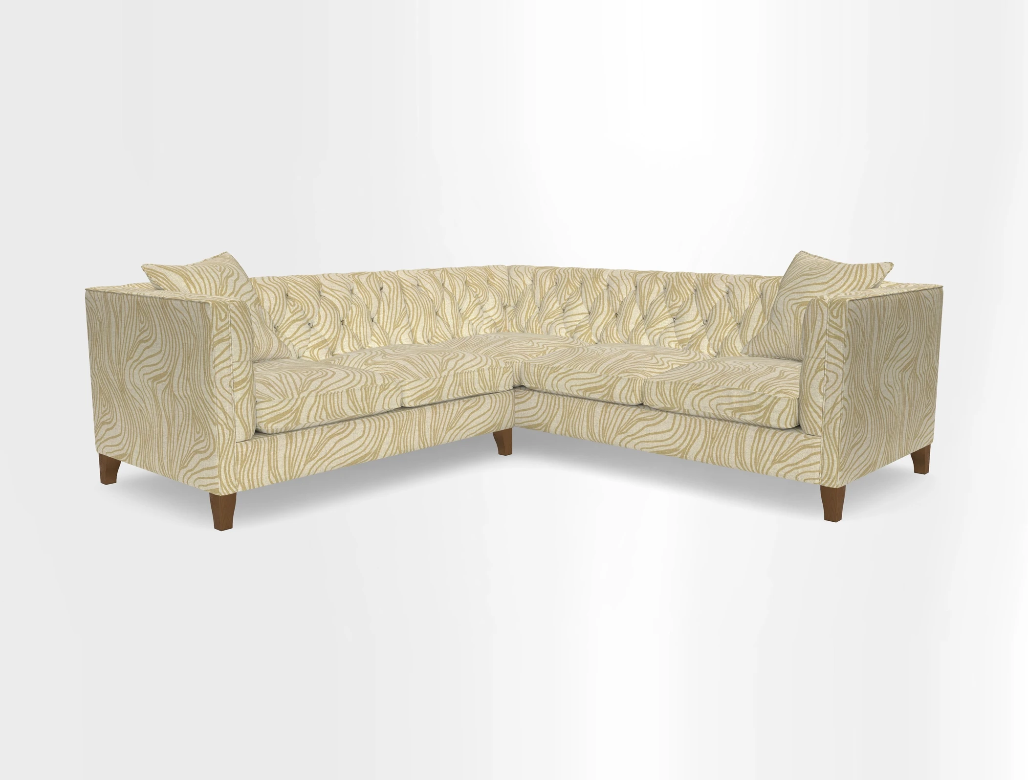 Haresfield Corner Sofa in Two Tone Plain Biscuit