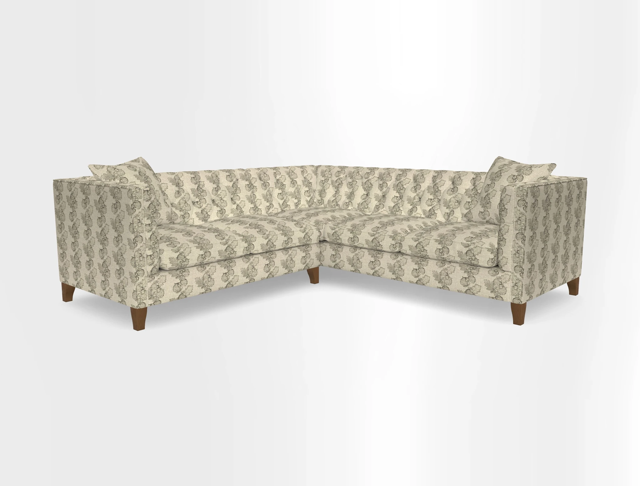 Haresfield Corner Sofa in Two Tone Plain Biscuit