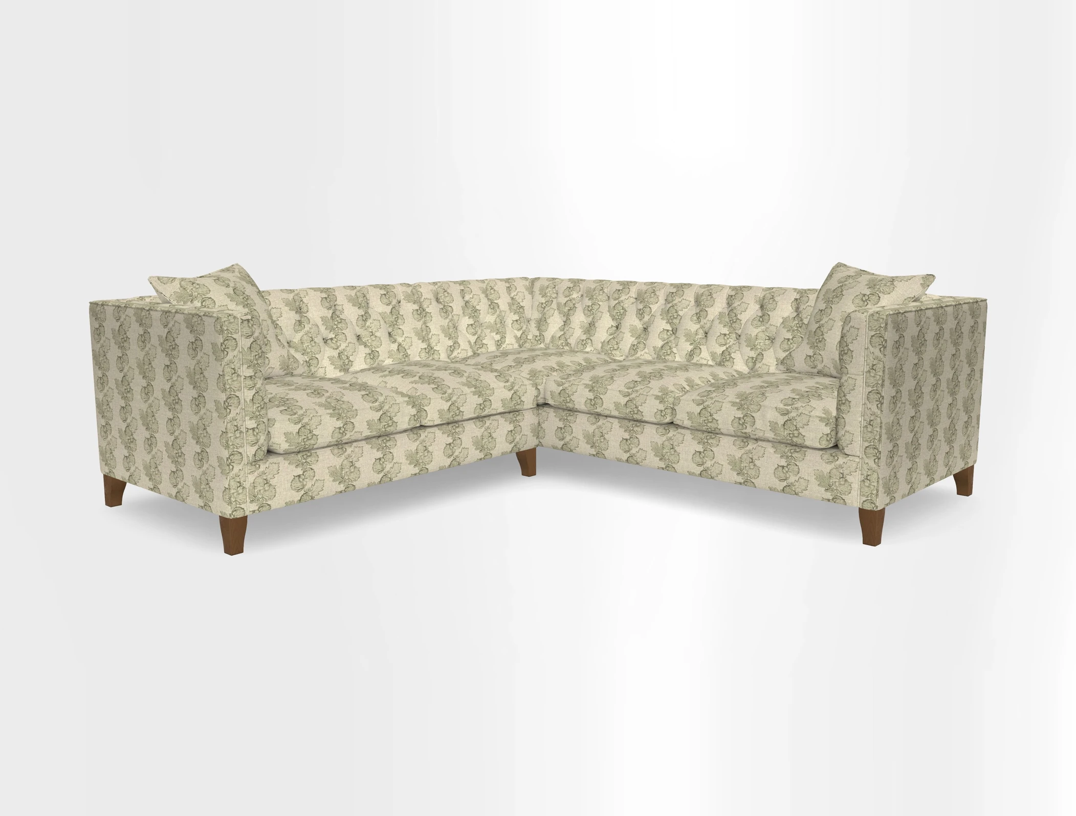 Haresfield Corner Sofa in Two Tone Plain Biscuit