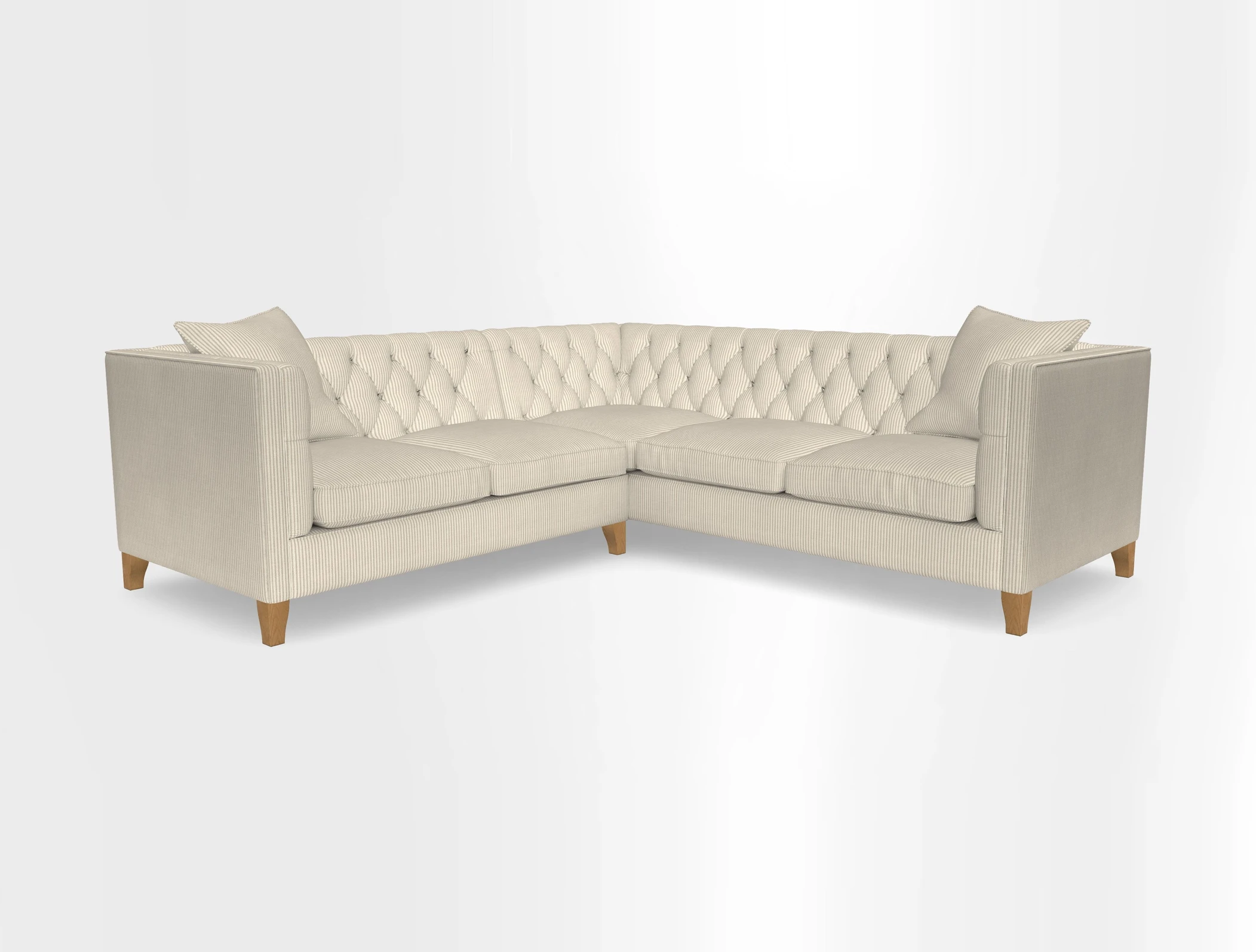 Haresfield Corner Sofa in Two Tone Plain Biscuit