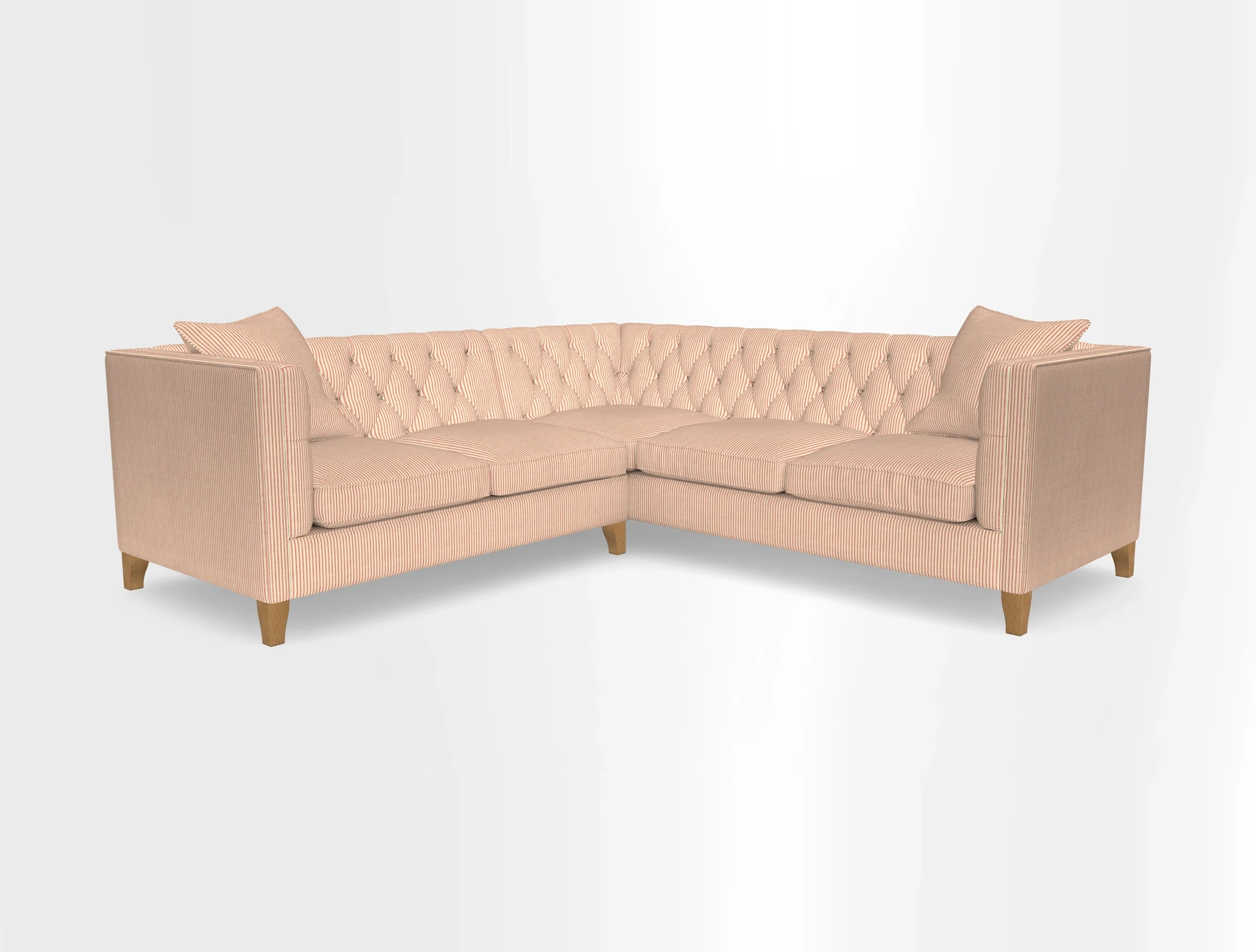 Haresfield Corner Sofa in Two Tone Plain Biscuit