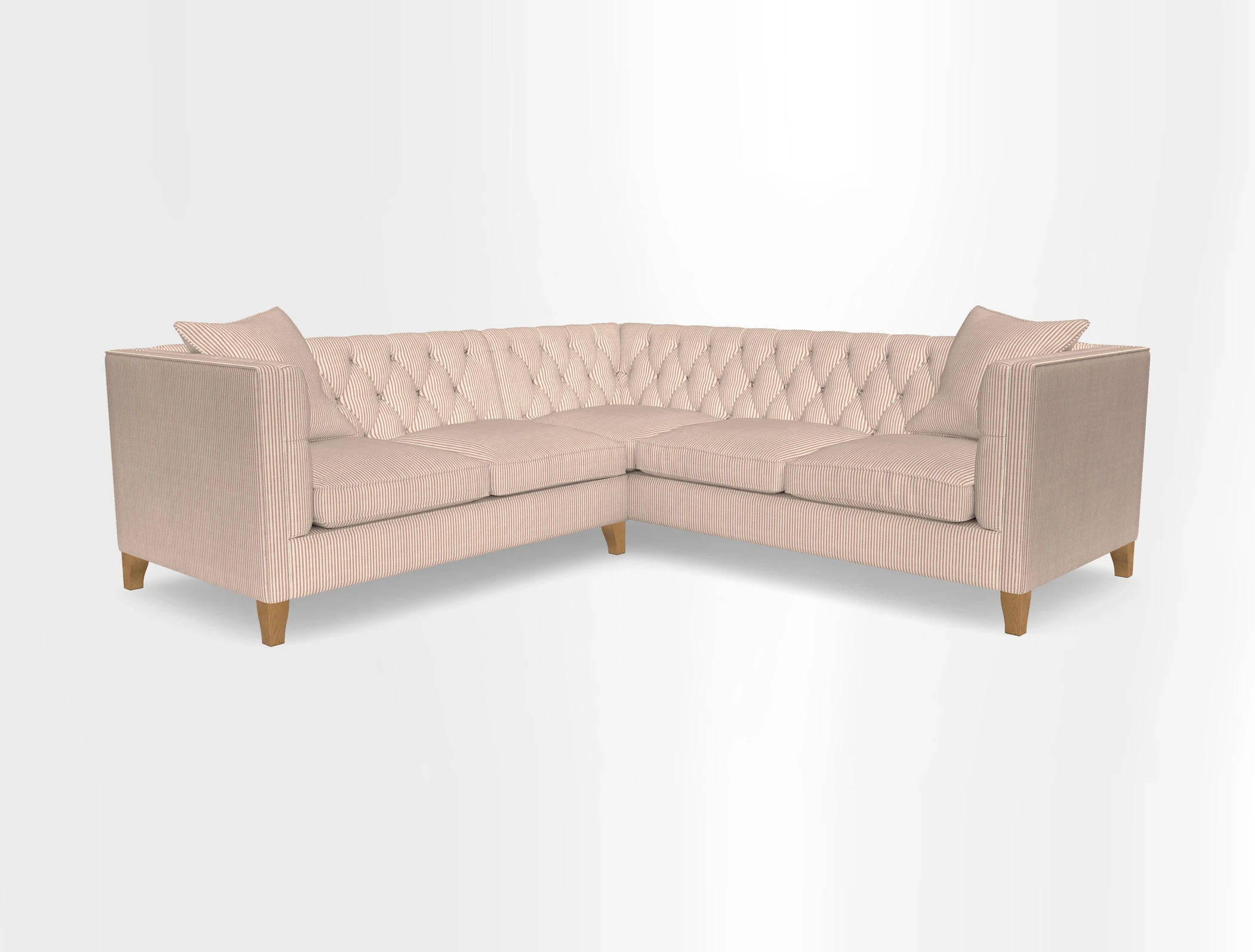 Haresfield Corner Sofa in Two Tone Plain Biscuit
