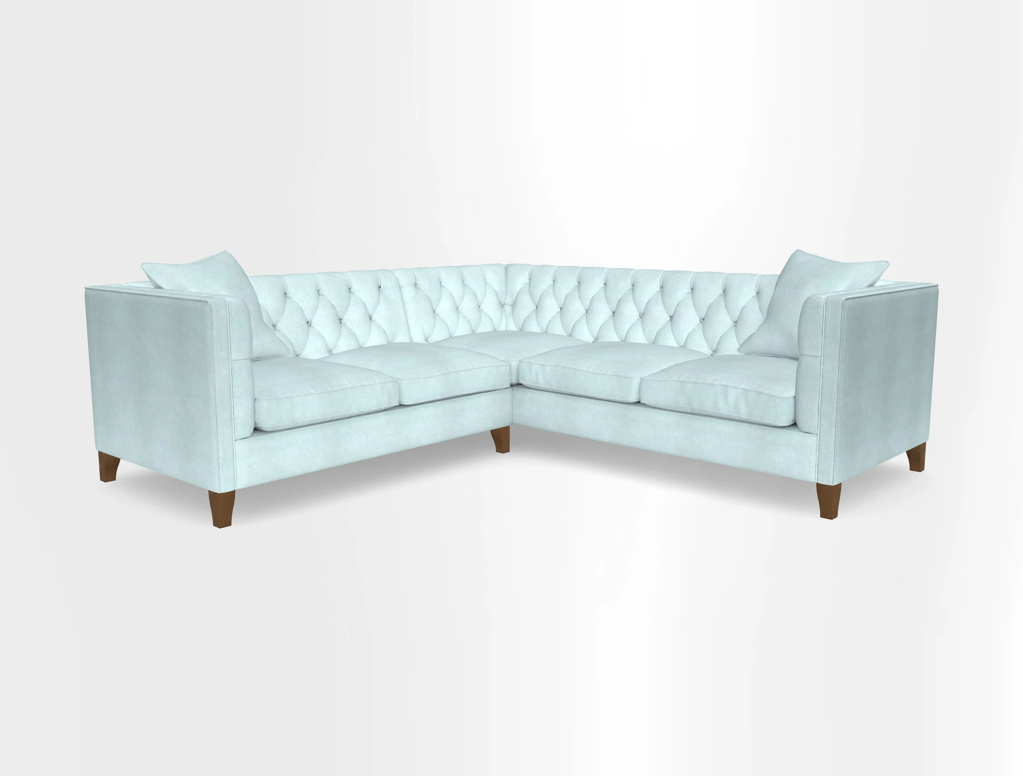Haresfield Corner Sofa in Two Tone Plain Biscuit