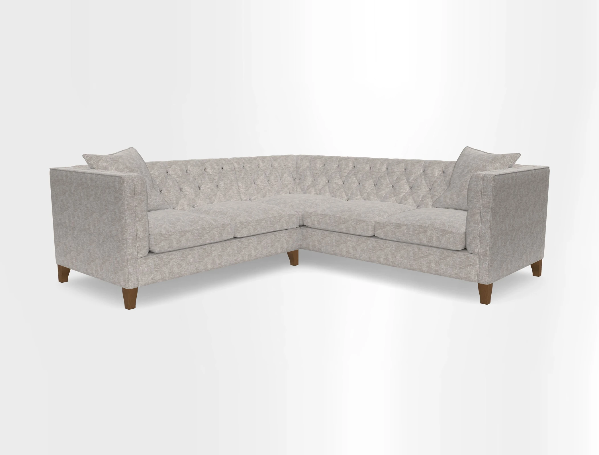 Haresfield Corner Sofa in Two Tone Plain Biscuit