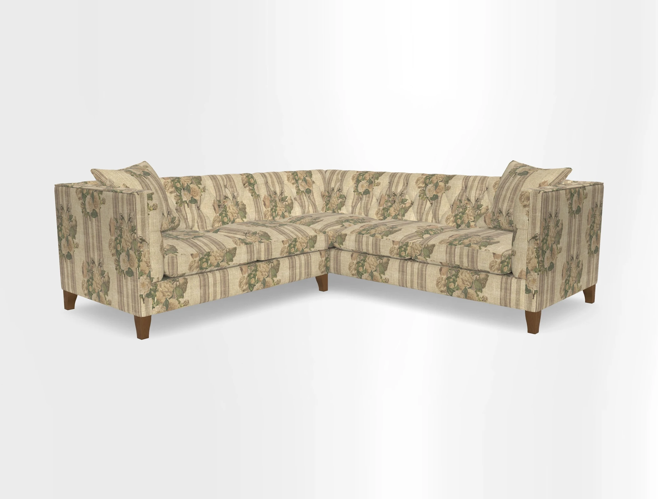 Haresfield Corner Sofa in Two Tone Plain Biscuit