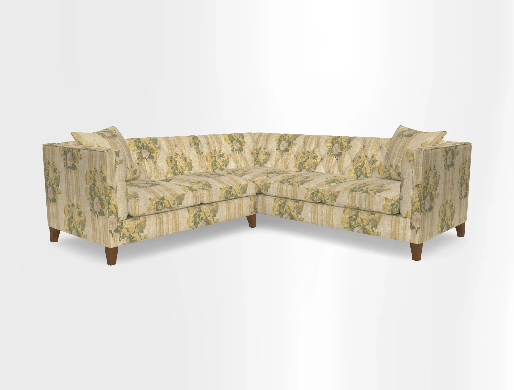 Haresfield Corner Sofa in Two Tone Plain Biscuit