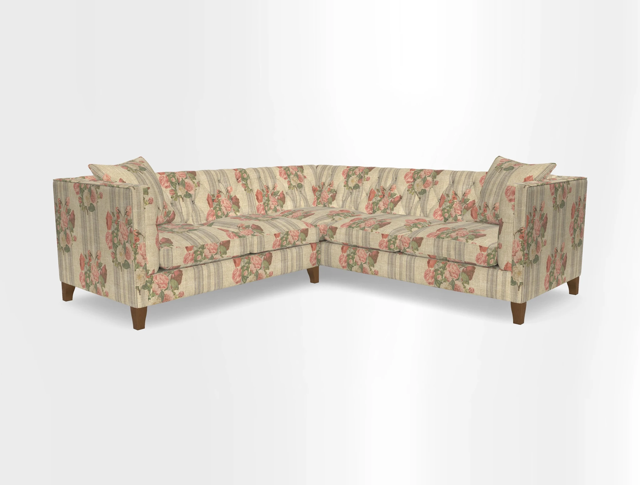 Haresfield Corner Sofa in Two Tone Plain Biscuit
