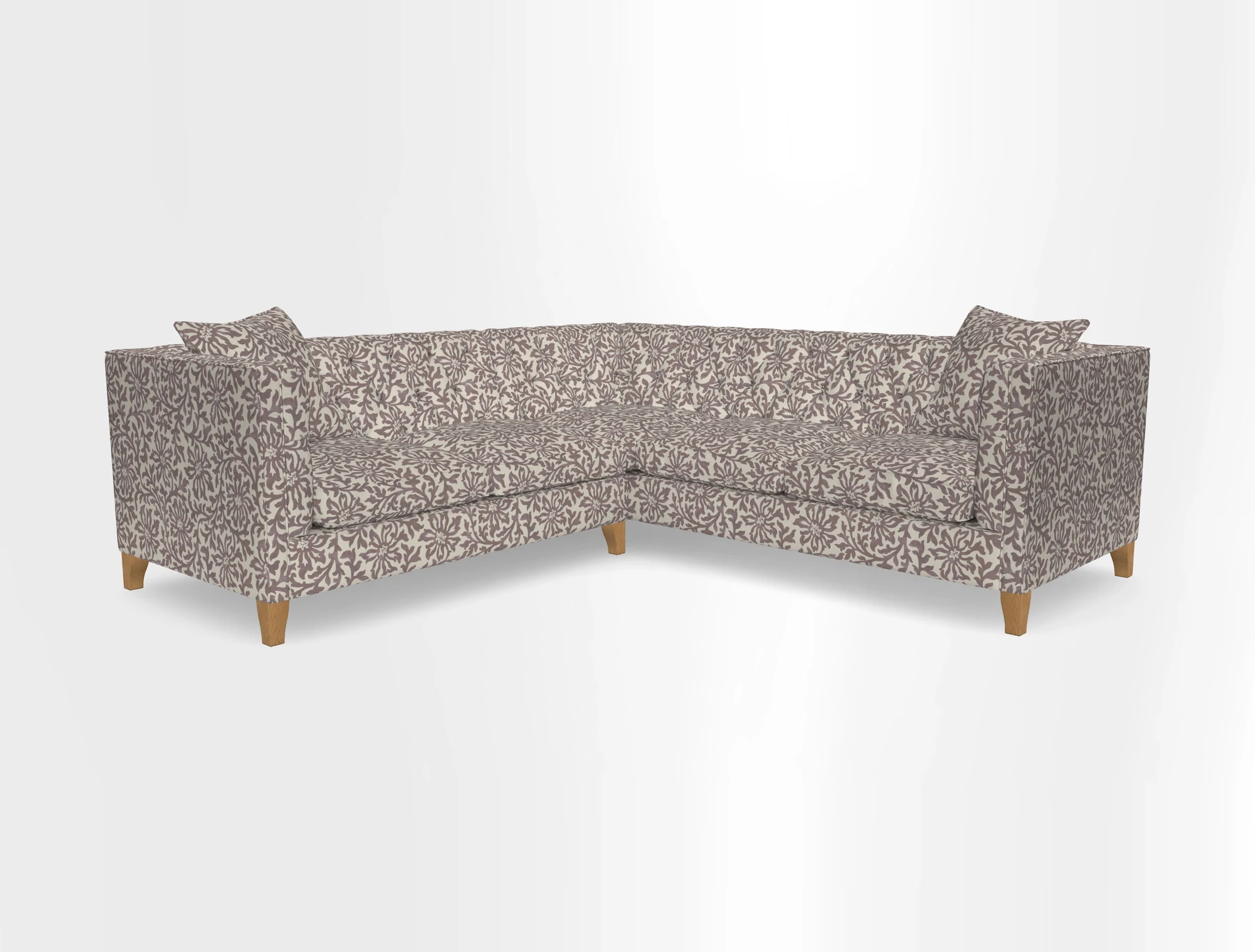 Haresfield Corner Sofa in Two Tone Plain Biscuit