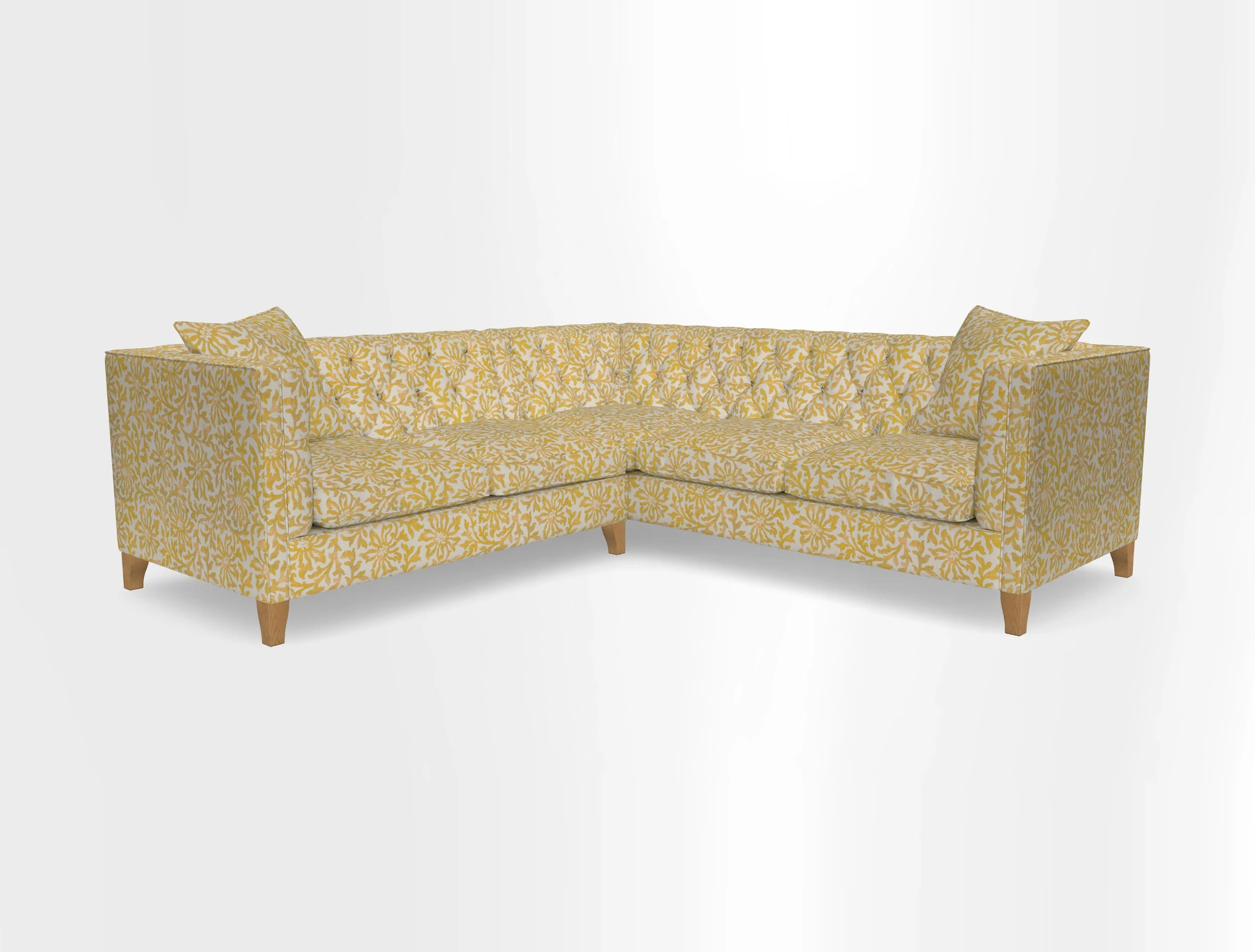 Haresfield Corner Sofa in Two Tone Plain Biscuit