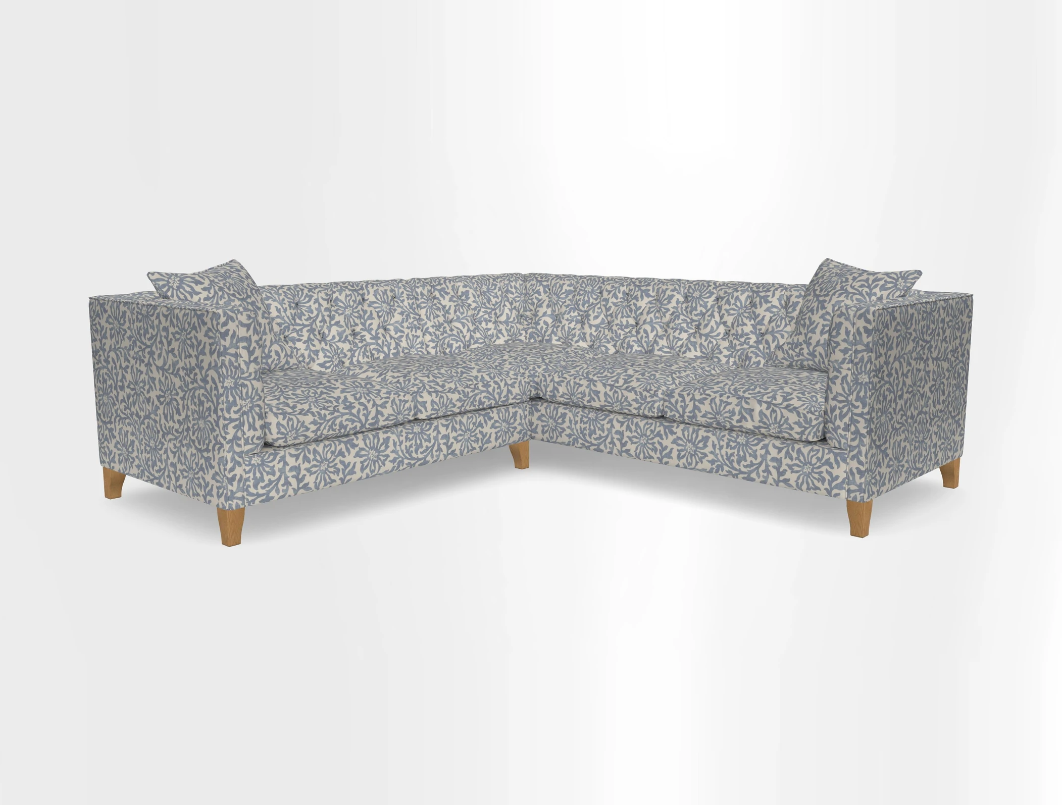 Haresfield Corner Sofa in Two Tone Plain Biscuit