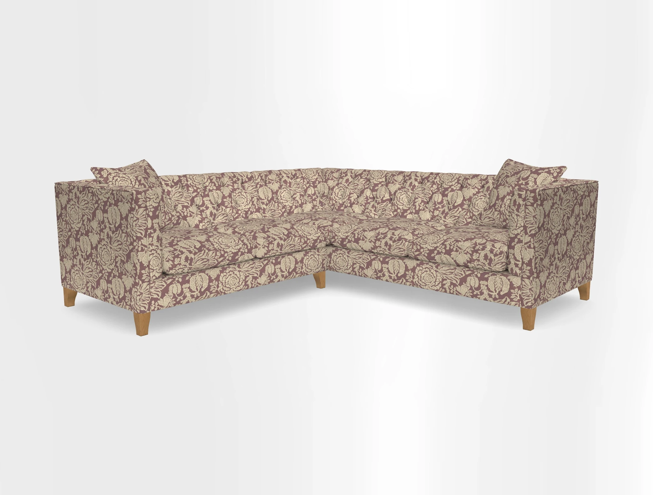 Haresfield Corner Sofa in Two Tone Plain Biscuit