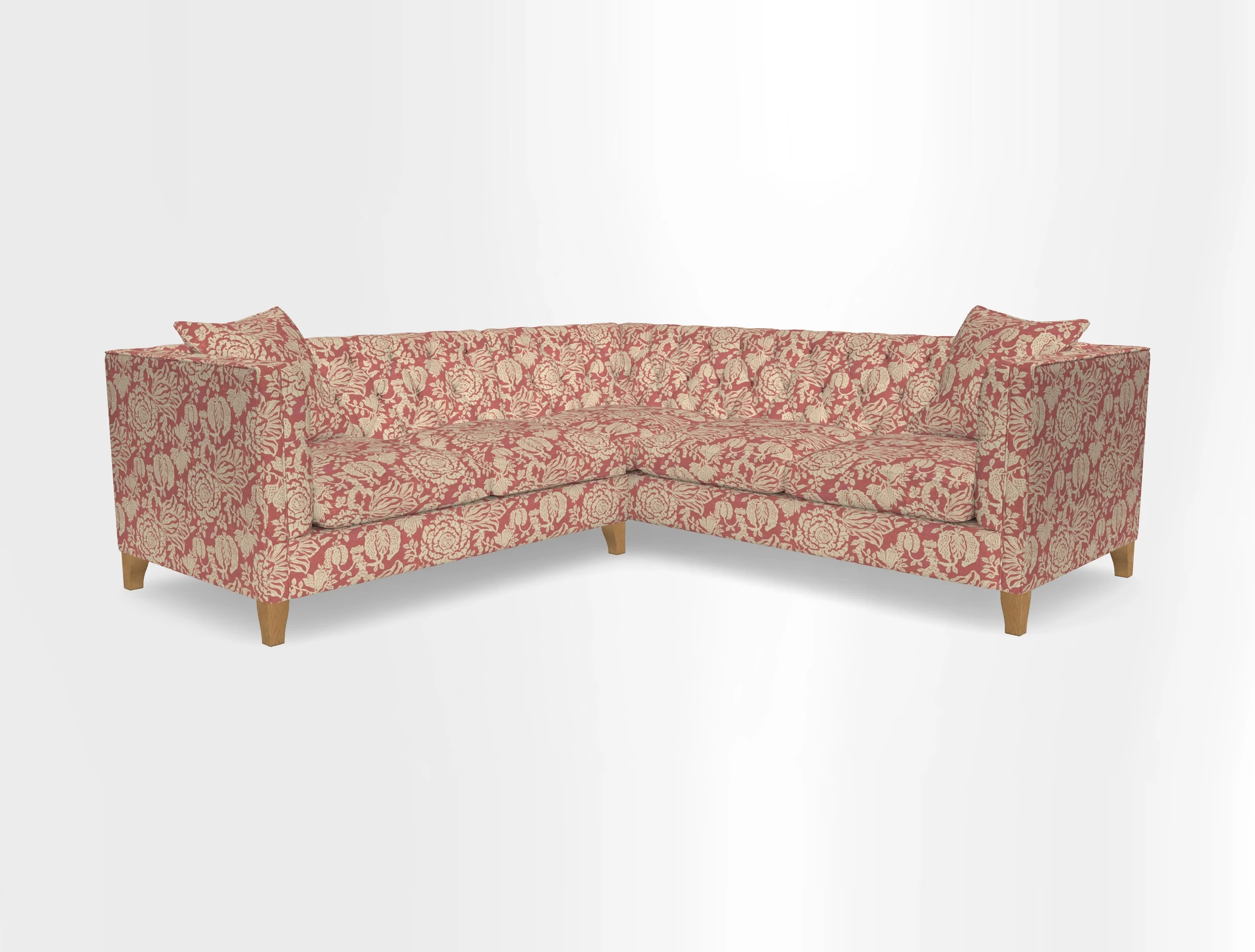 Haresfield Corner Sofa in Two Tone Plain Biscuit