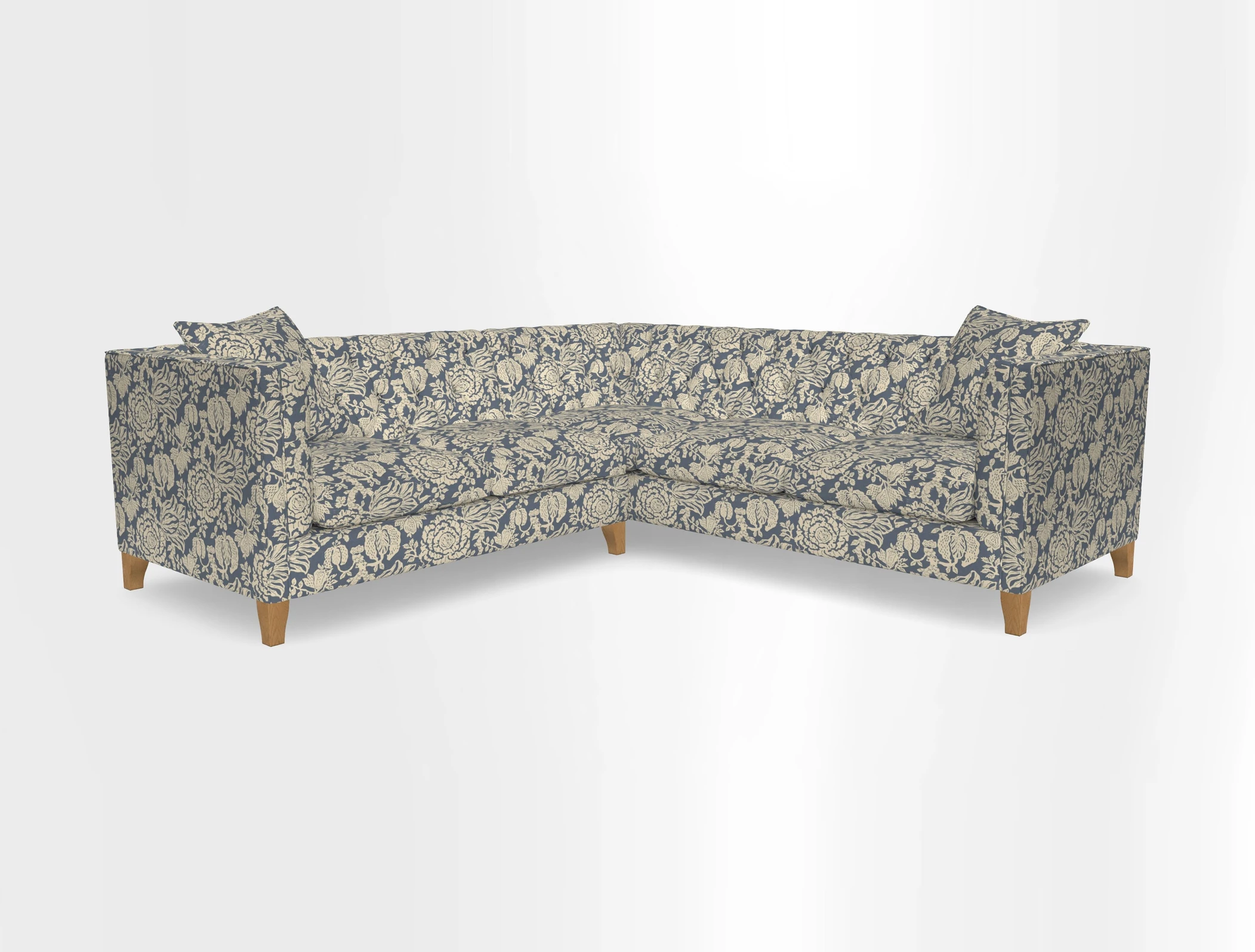 Haresfield Corner Sofa in Two Tone Plain Biscuit