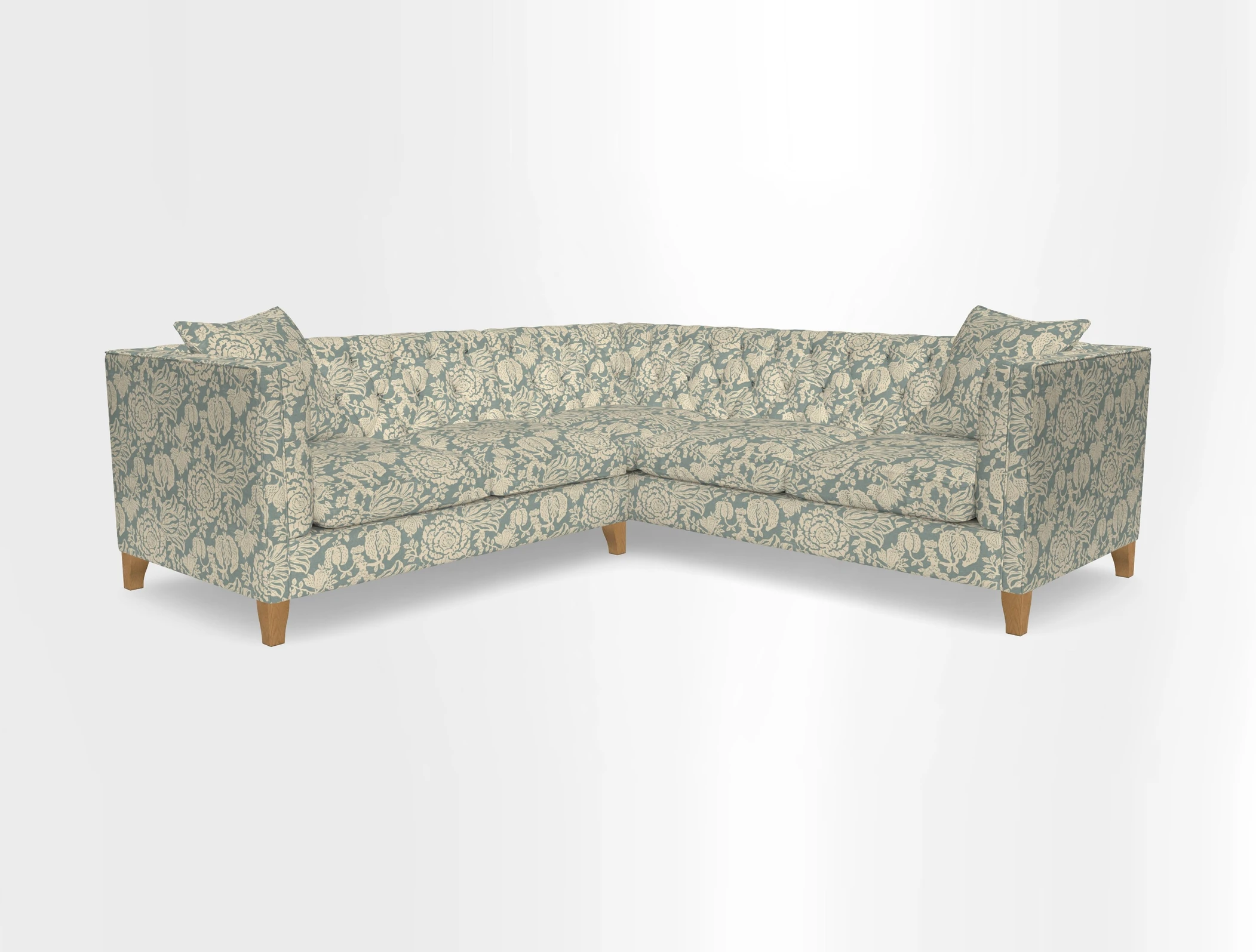 Haresfield Corner Sofa in Two Tone Plain Biscuit