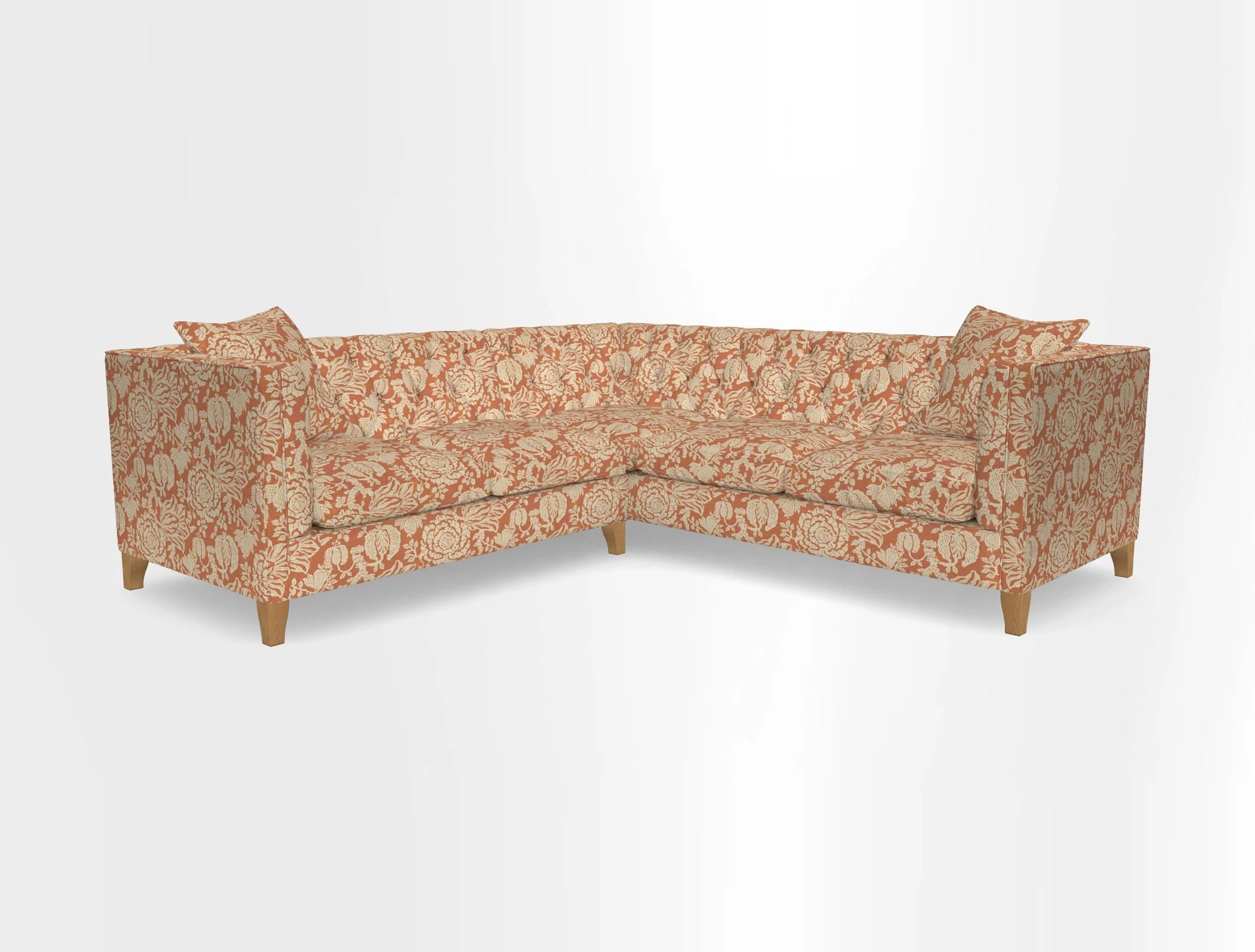 Haresfield Corner Sofa in Two Tone Plain Biscuit