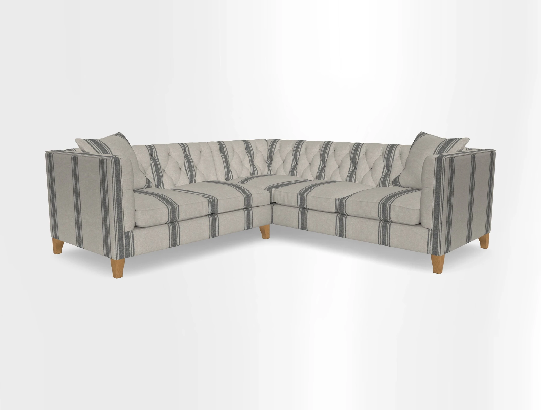 Haresfield Corner Sofa in Two Tone Plain Biscuit