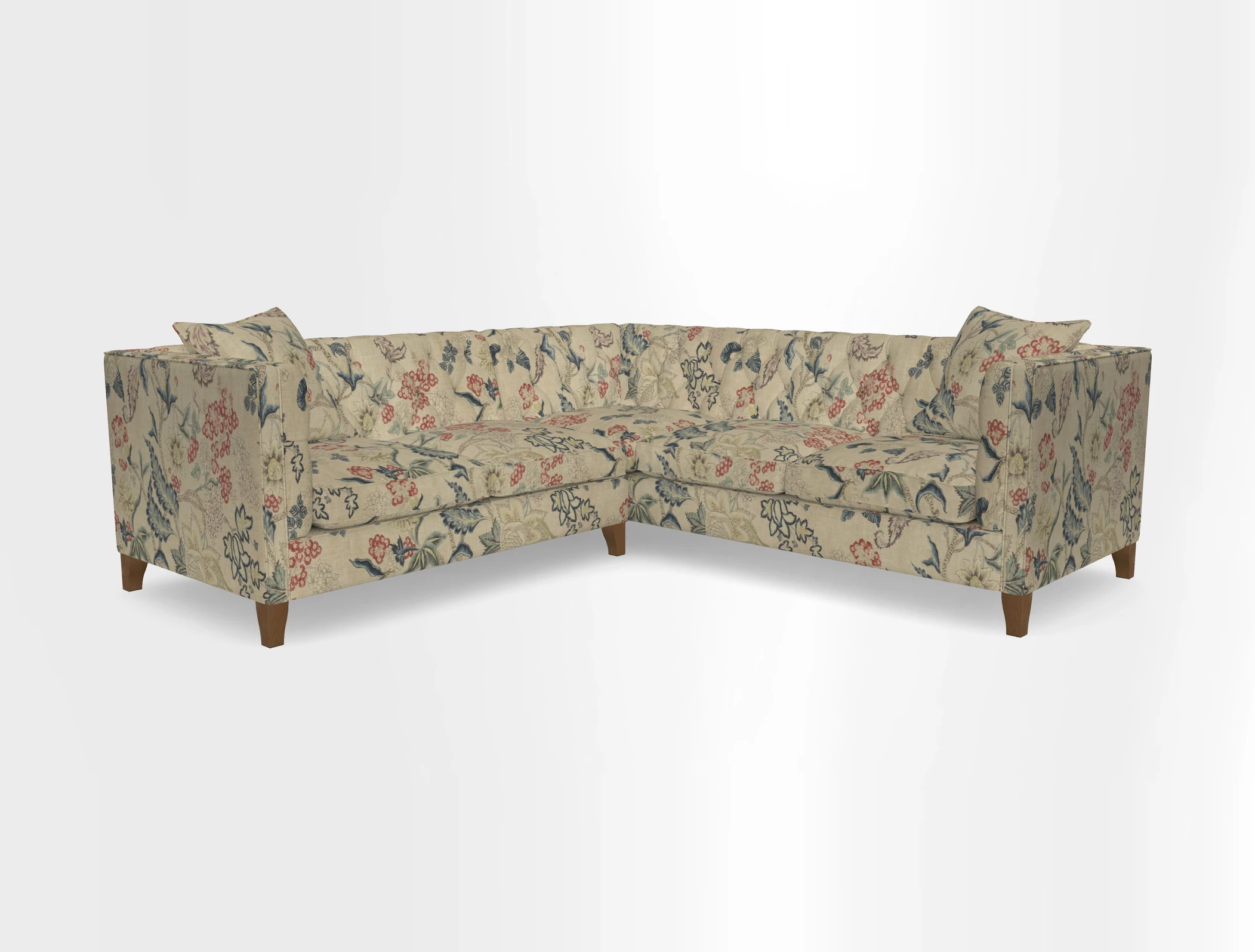 Haresfield Corner Sofa in Two Tone Plain Biscuit