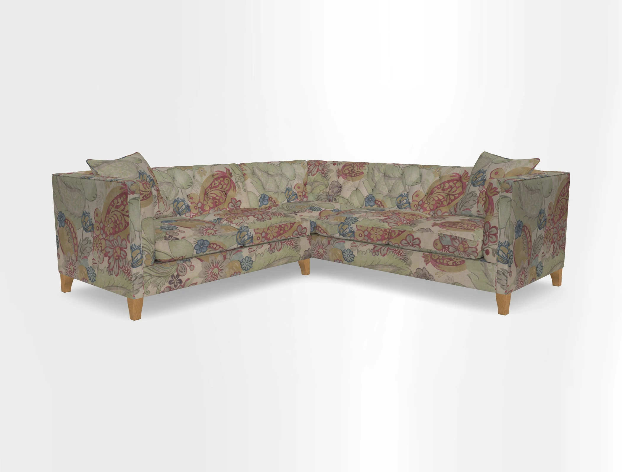 Haresfield Corner Sofa in Two Tone Plain Biscuit