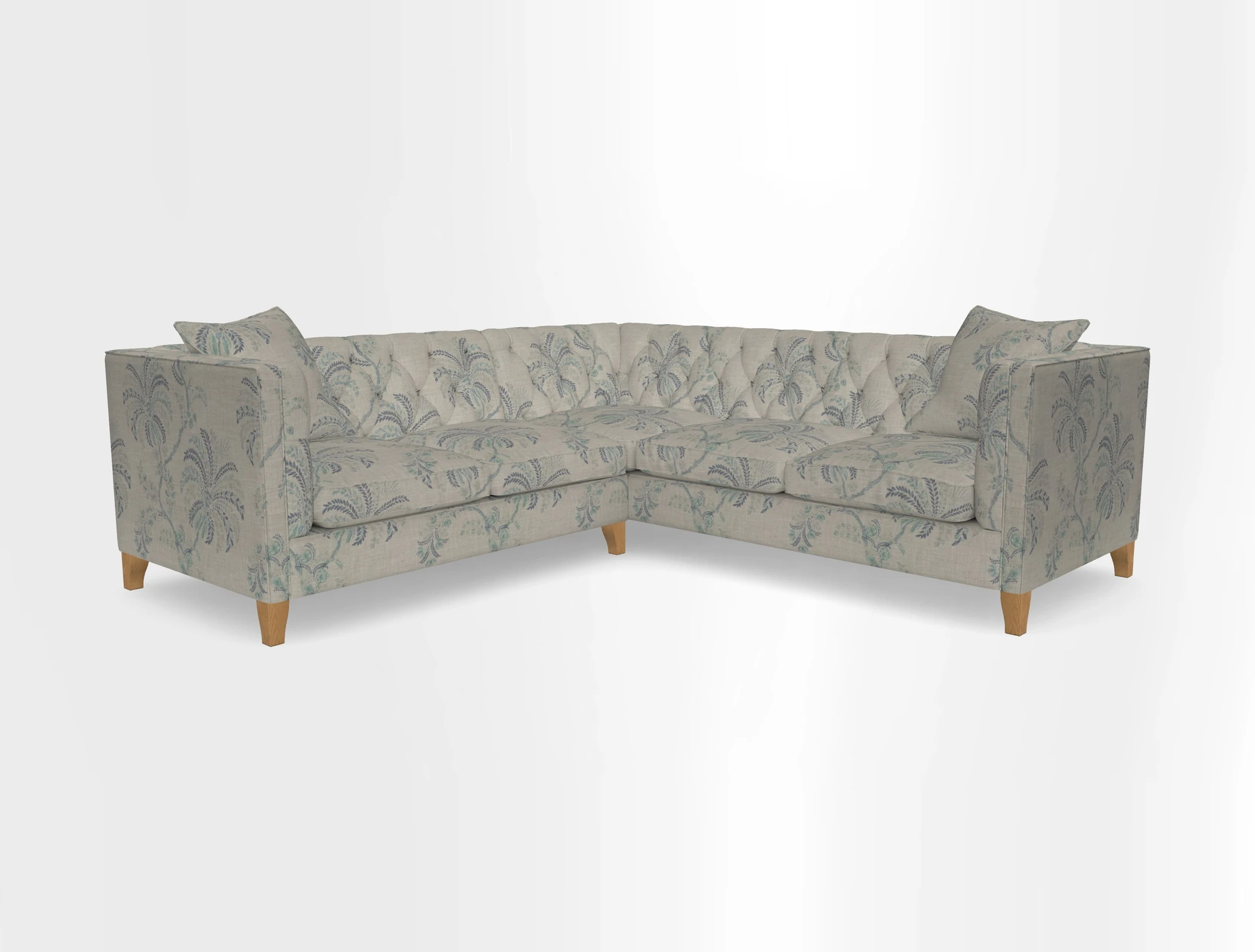 Haresfield Corner Sofa in Two Tone Plain Biscuit