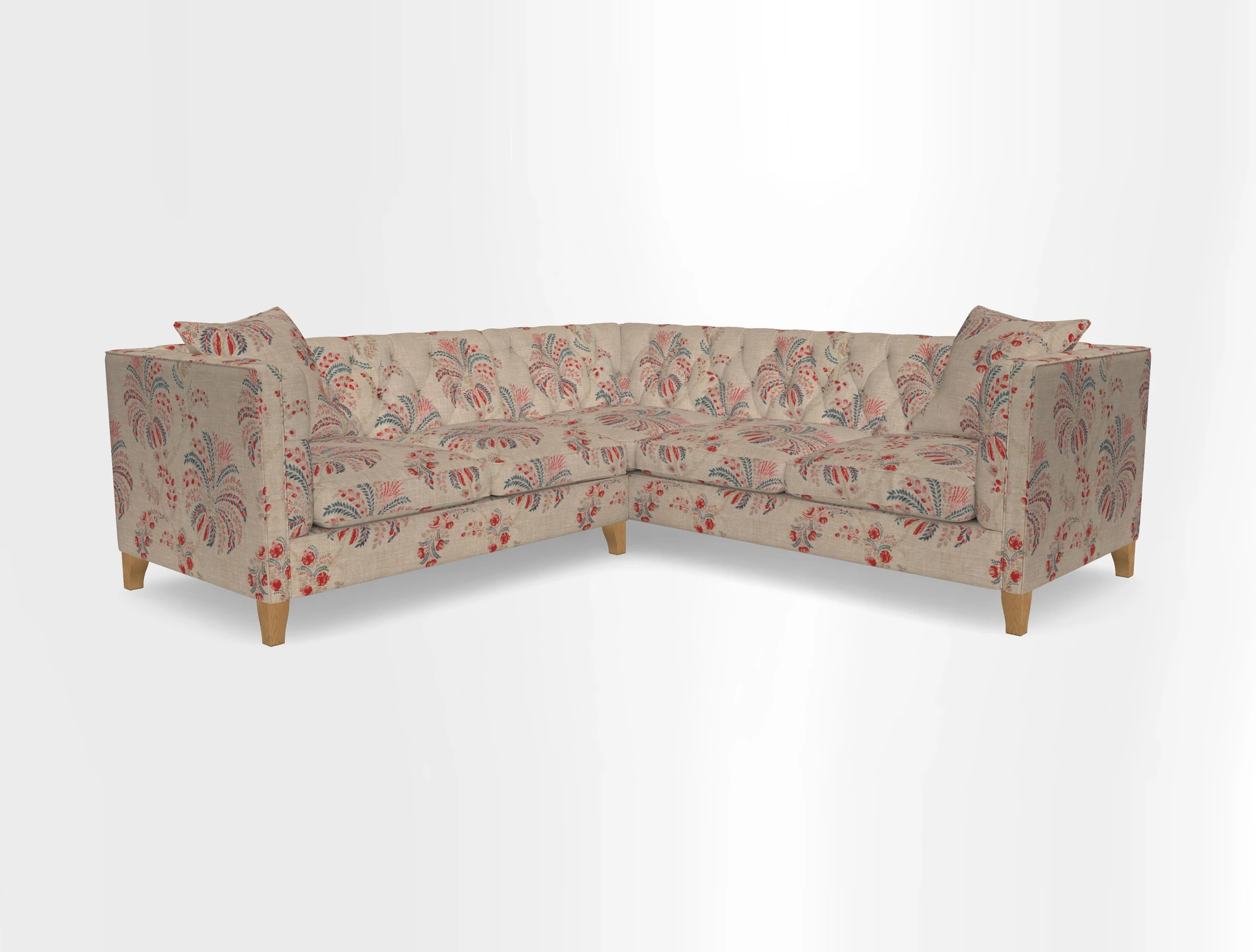 Haresfield Corner Sofa in Two Tone Plain Biscuit