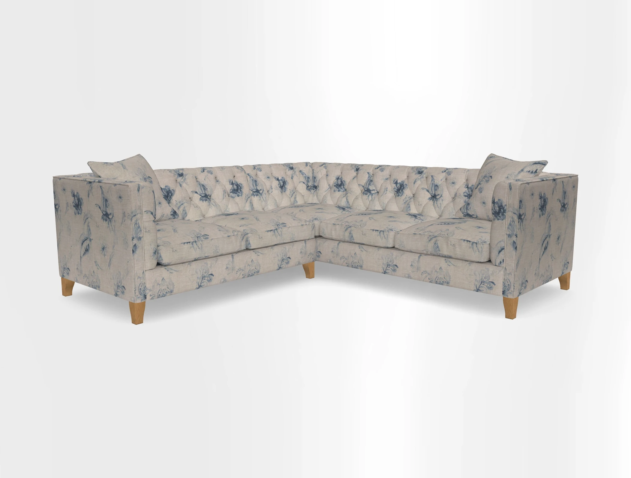 Haresfield Corner Sofa in Two Tone Plain Biscuit