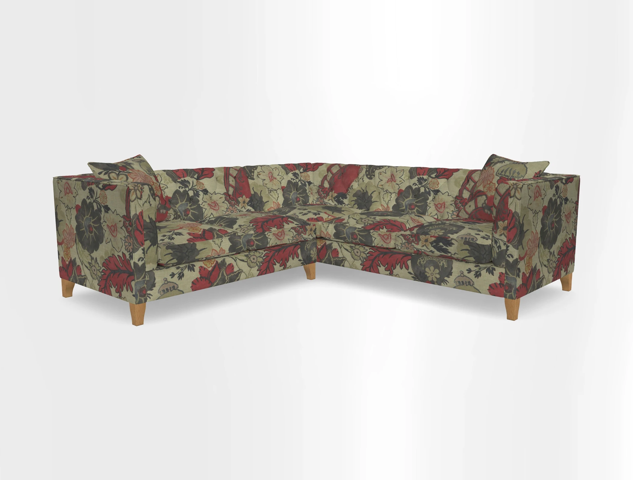 Haresfield Corner Sofa in Two Tone Plain Biscuit
