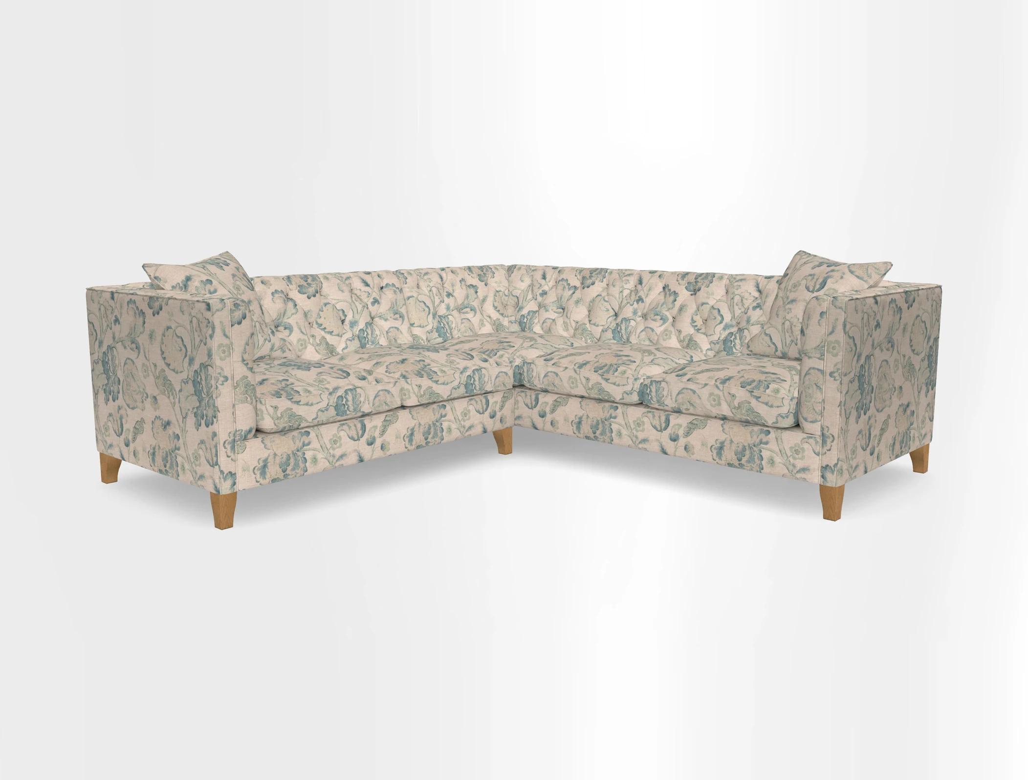 Haresfield Corner Sofa in Two Tone Plain Biscuit