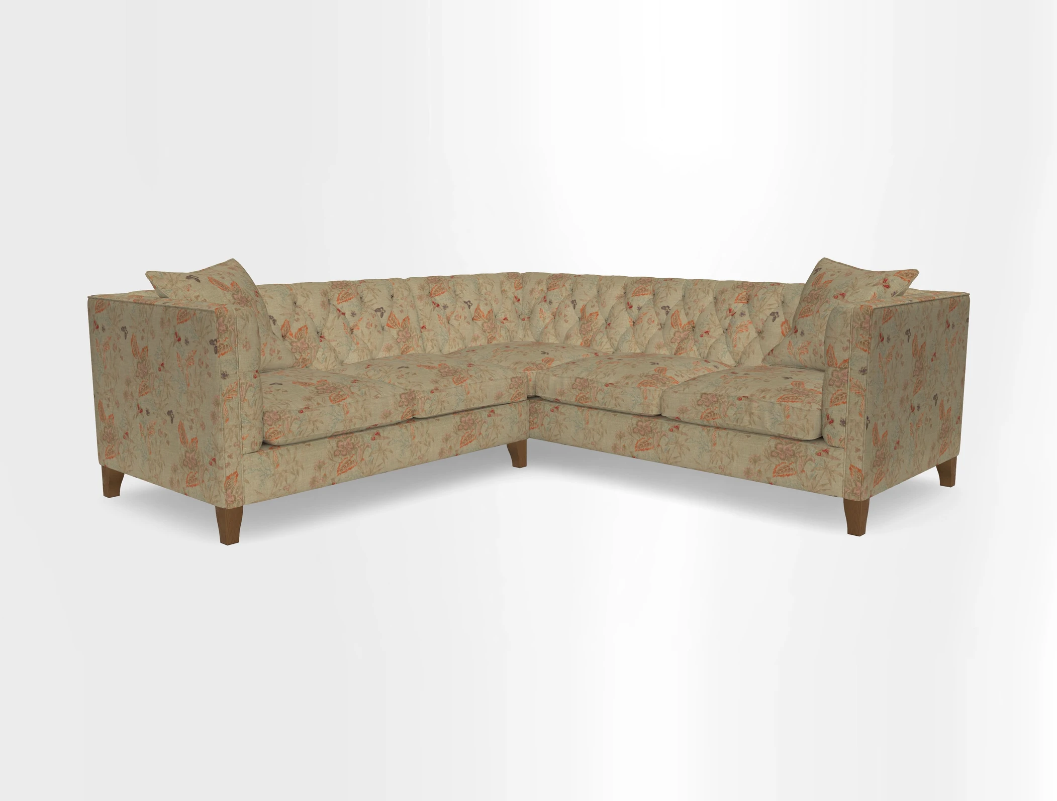 Haresfield Corner Sofa in Two Tone Plain Biscuit