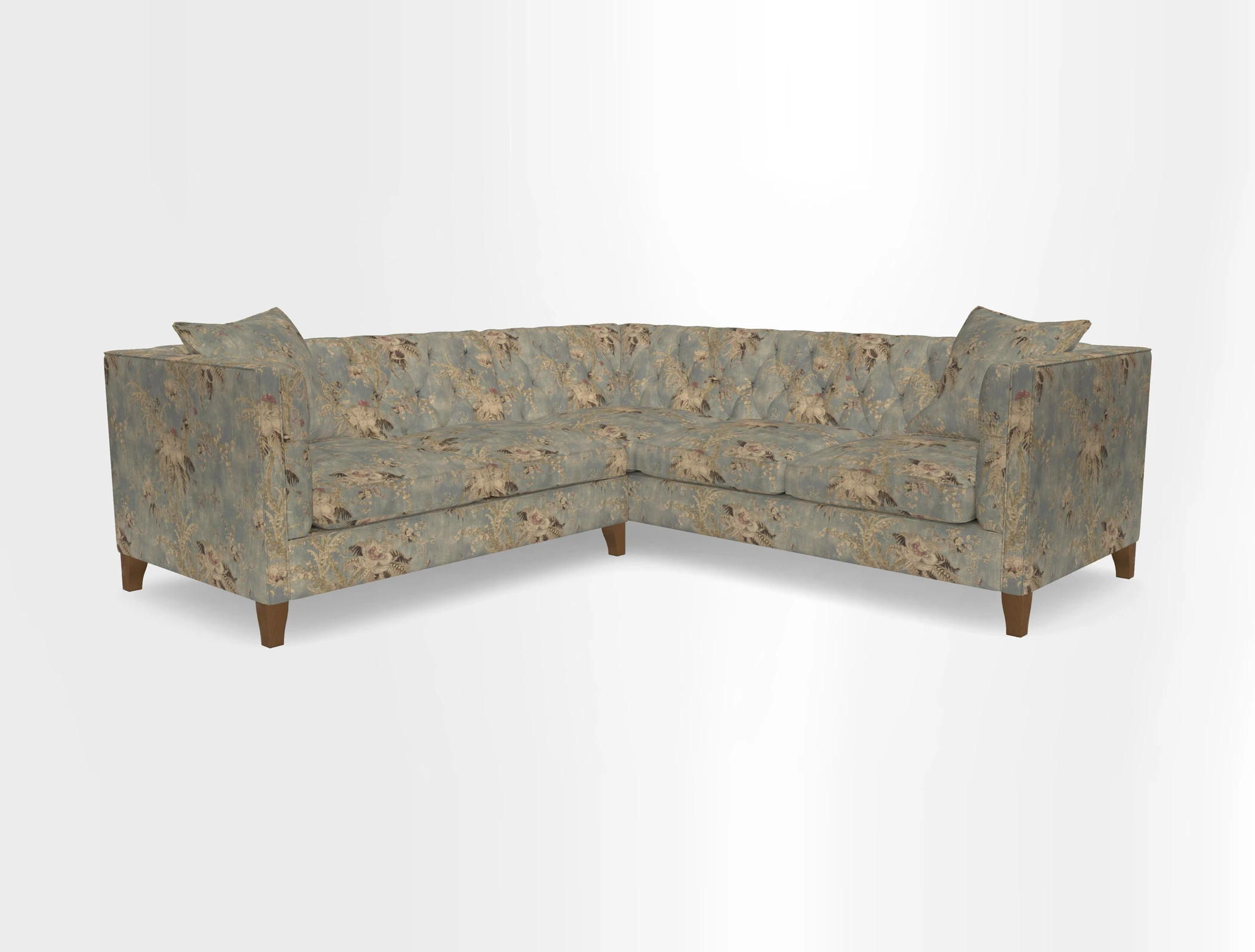 Haresfield Corner Sofa in Two Tone Plain Biscuit