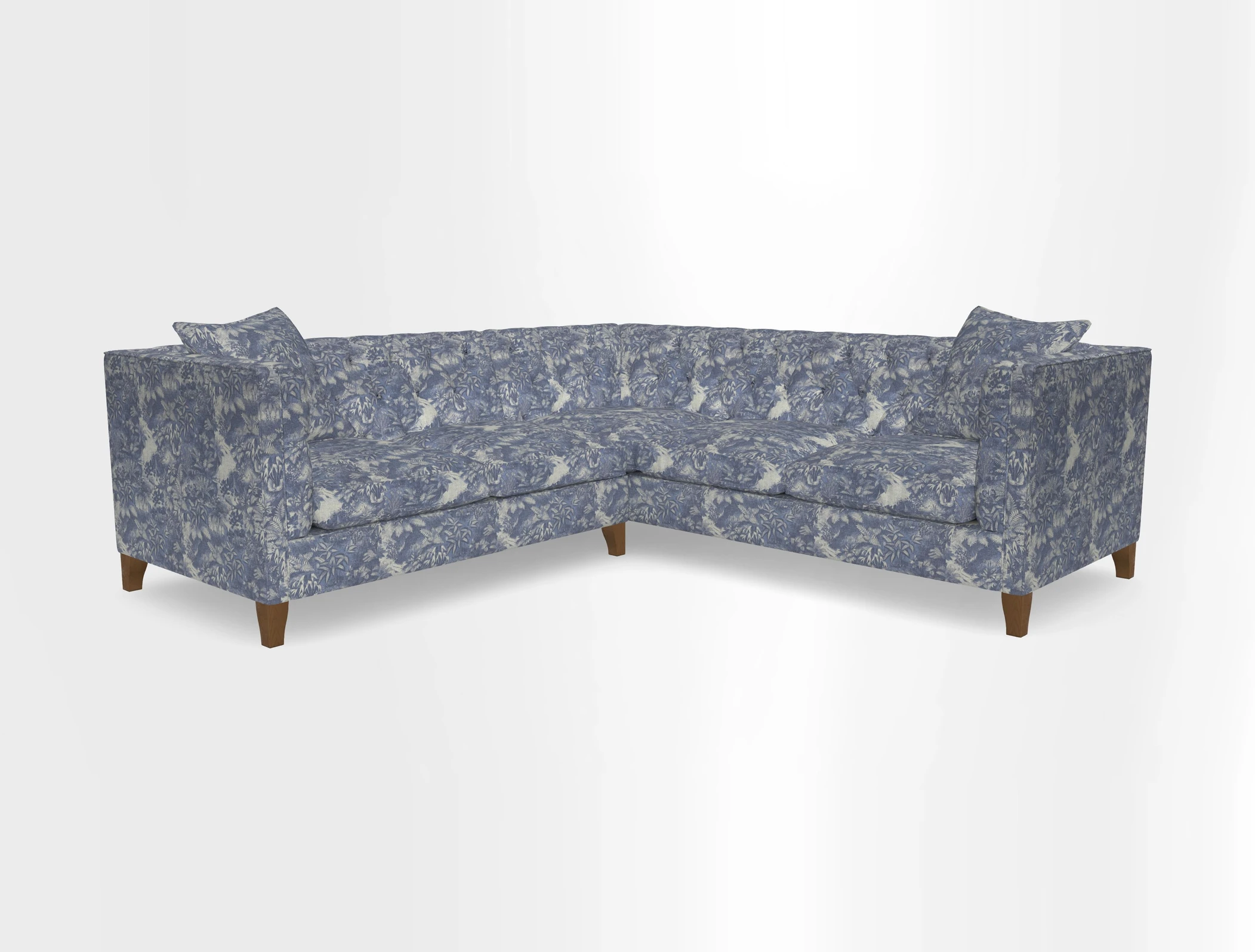 Haresfield Corner Sofa in Two Tone Plain Biscuit