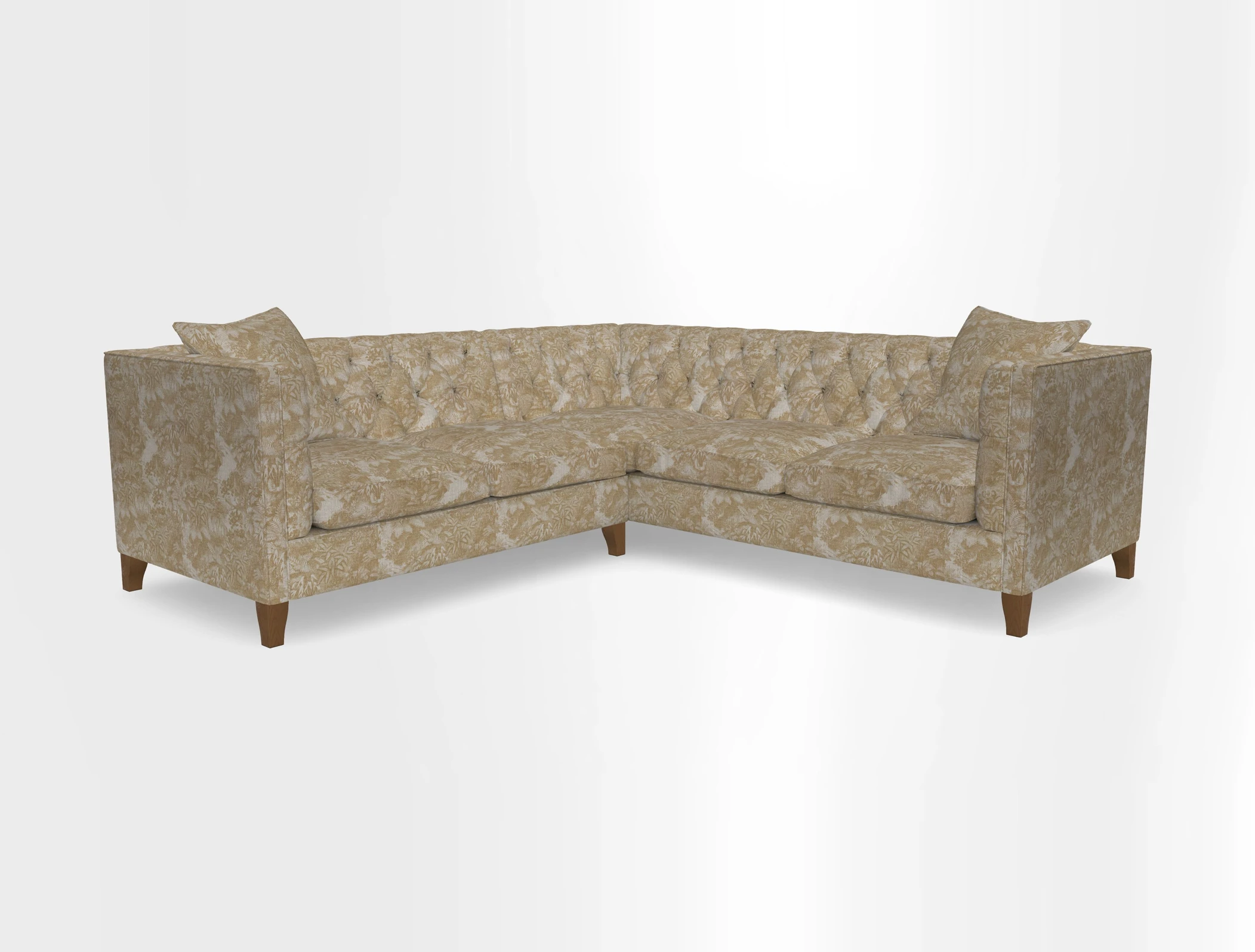 Haresfield Corner Sofa in Two Tone Plain Biscuit