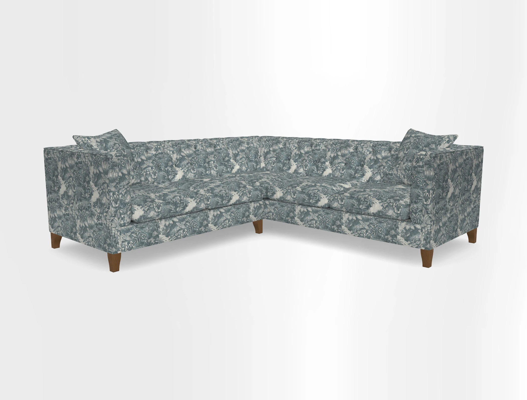 Haresfield Corner Sofa in Two Tone Plain Biscuit
