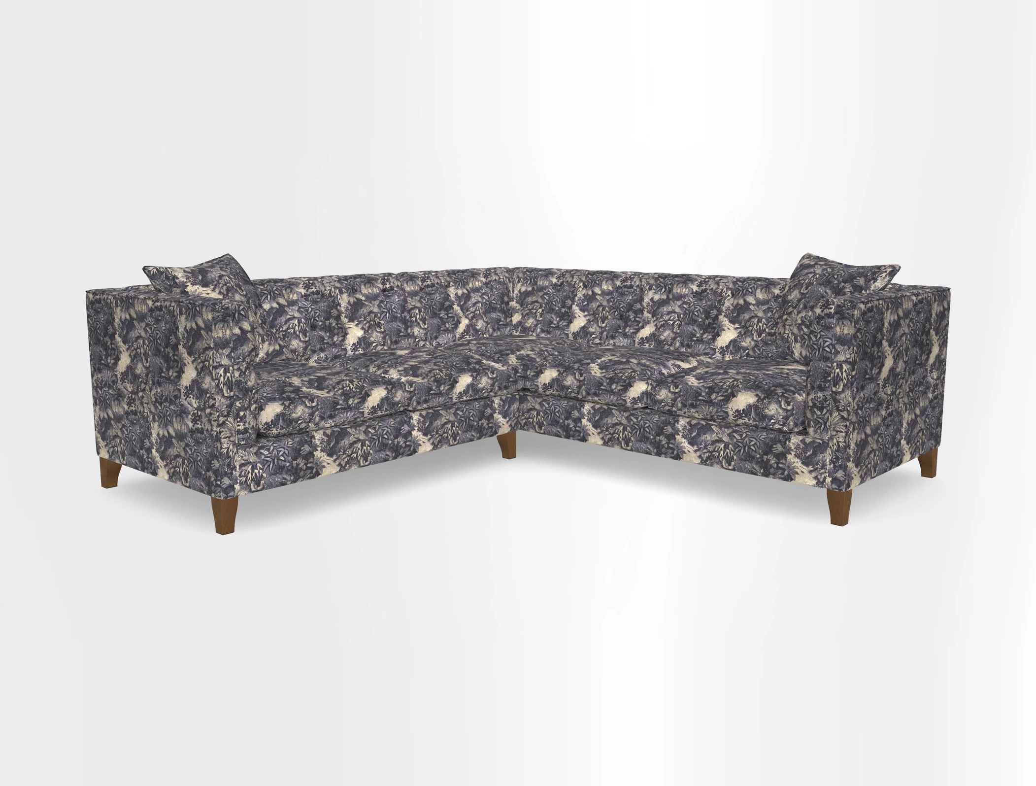 Haresfield Corner Sofa in Two Tone Plain Biscuit