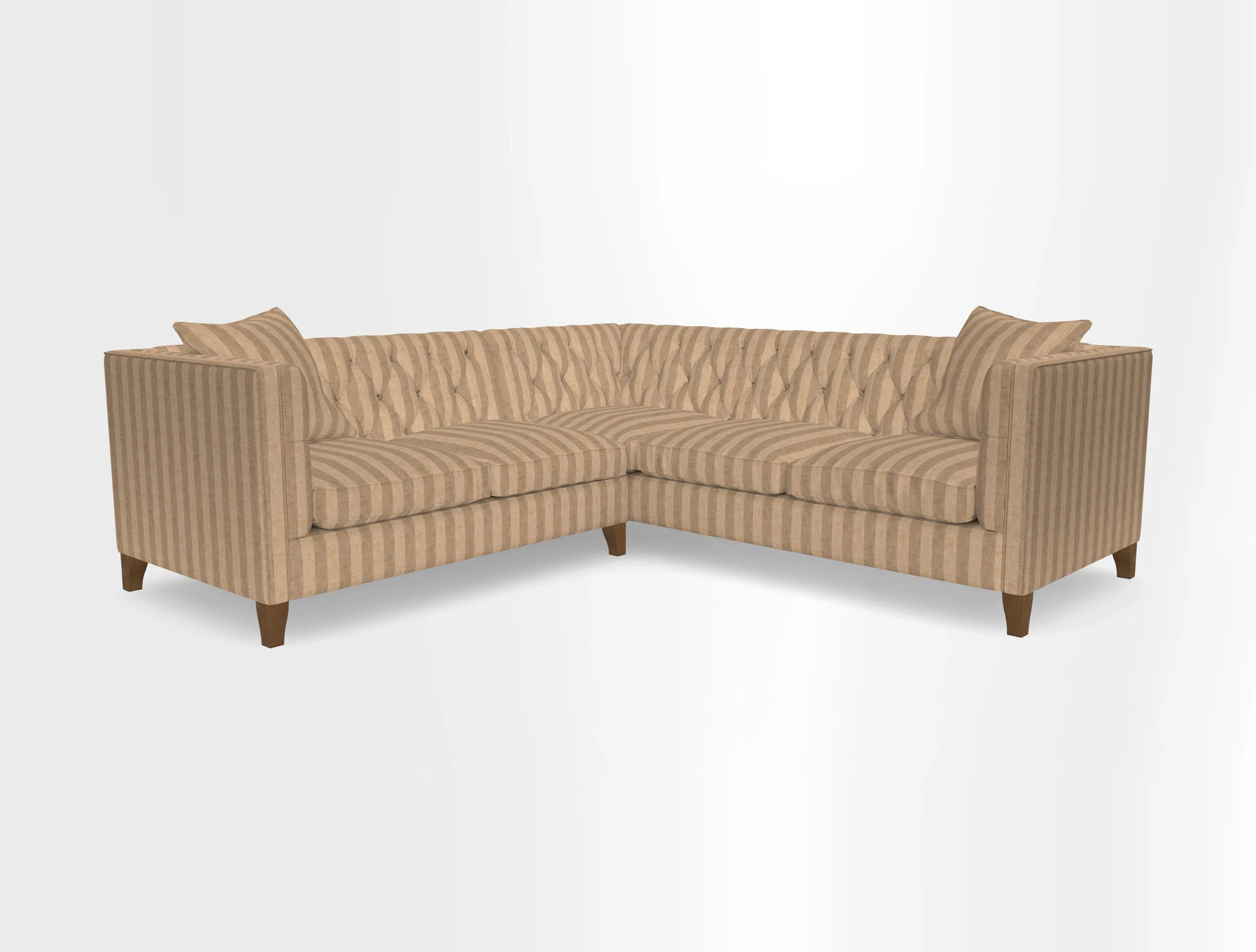 Haresfield Corner Sofa in Two Tone Plain Biscuit