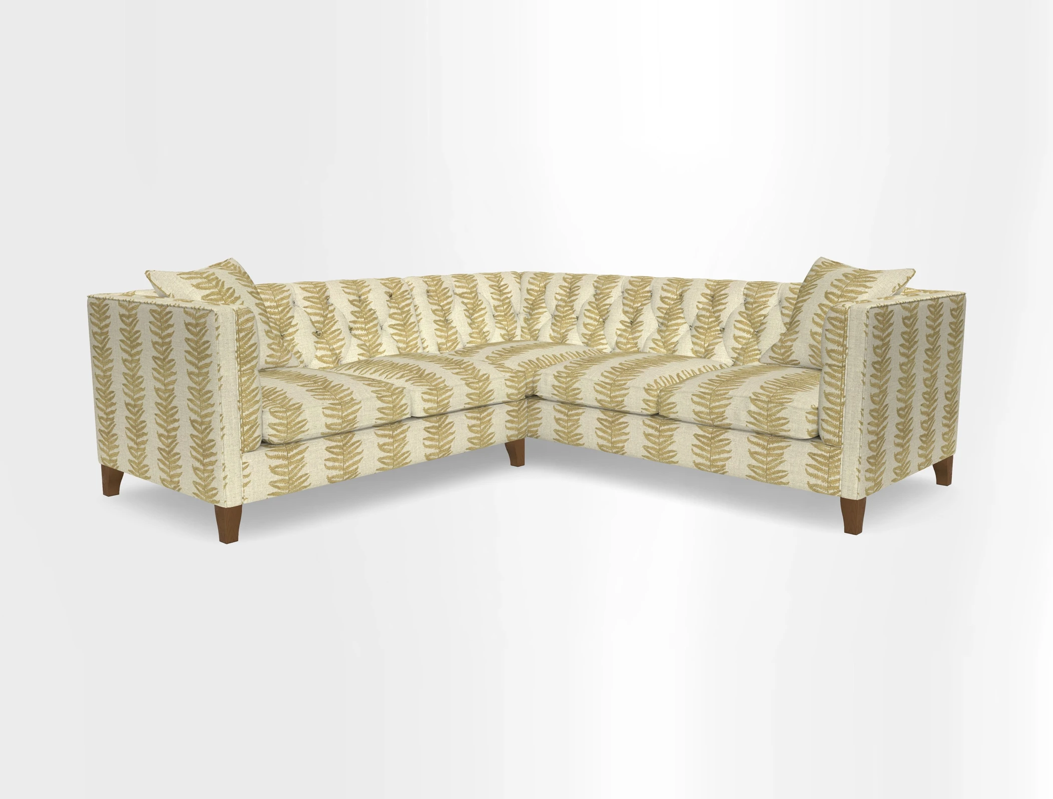 Haresfield Corner Sofa in Two Tone Plain Biscuit