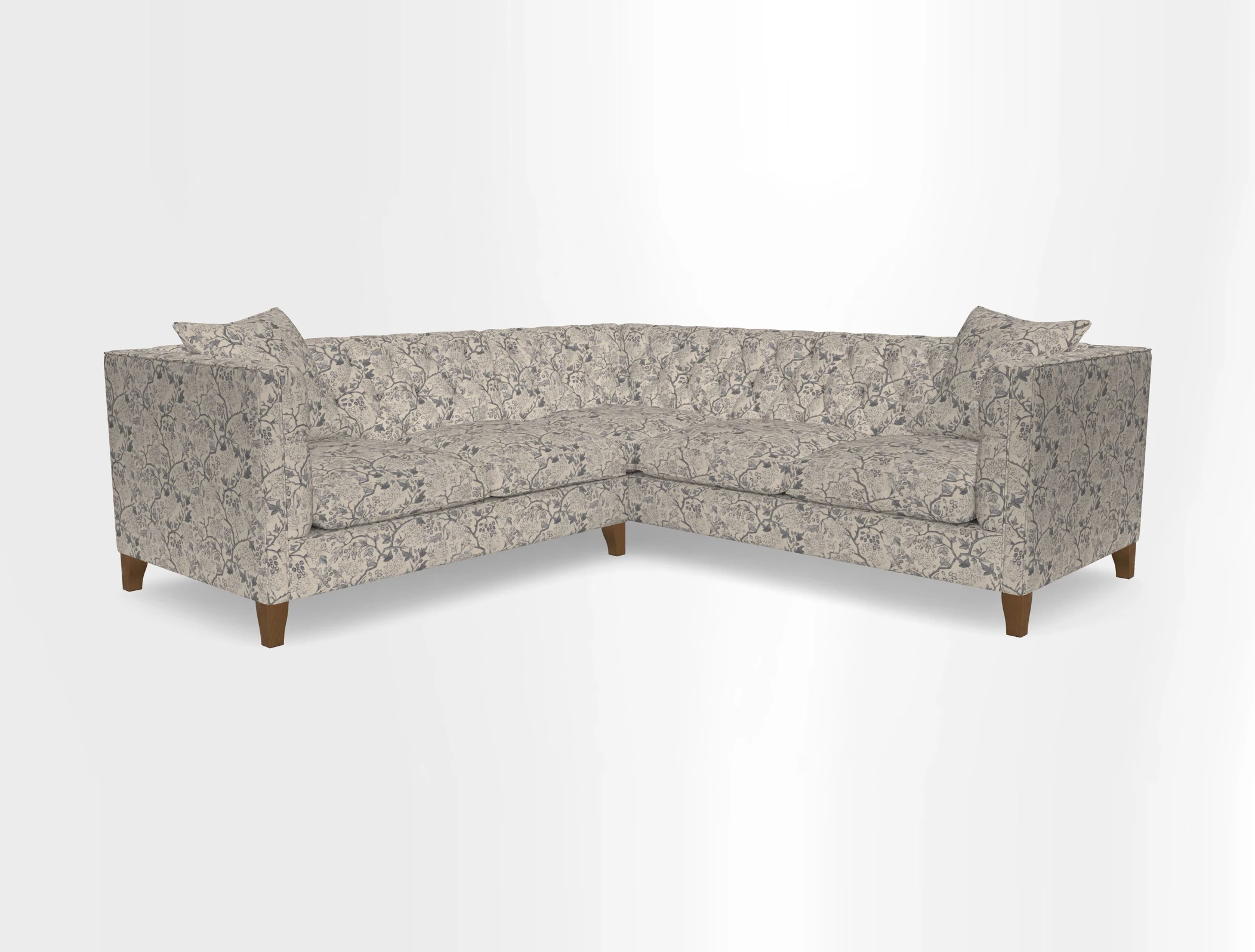 Haresfield Corner Sofa in Two Tone Plain Biscuit
