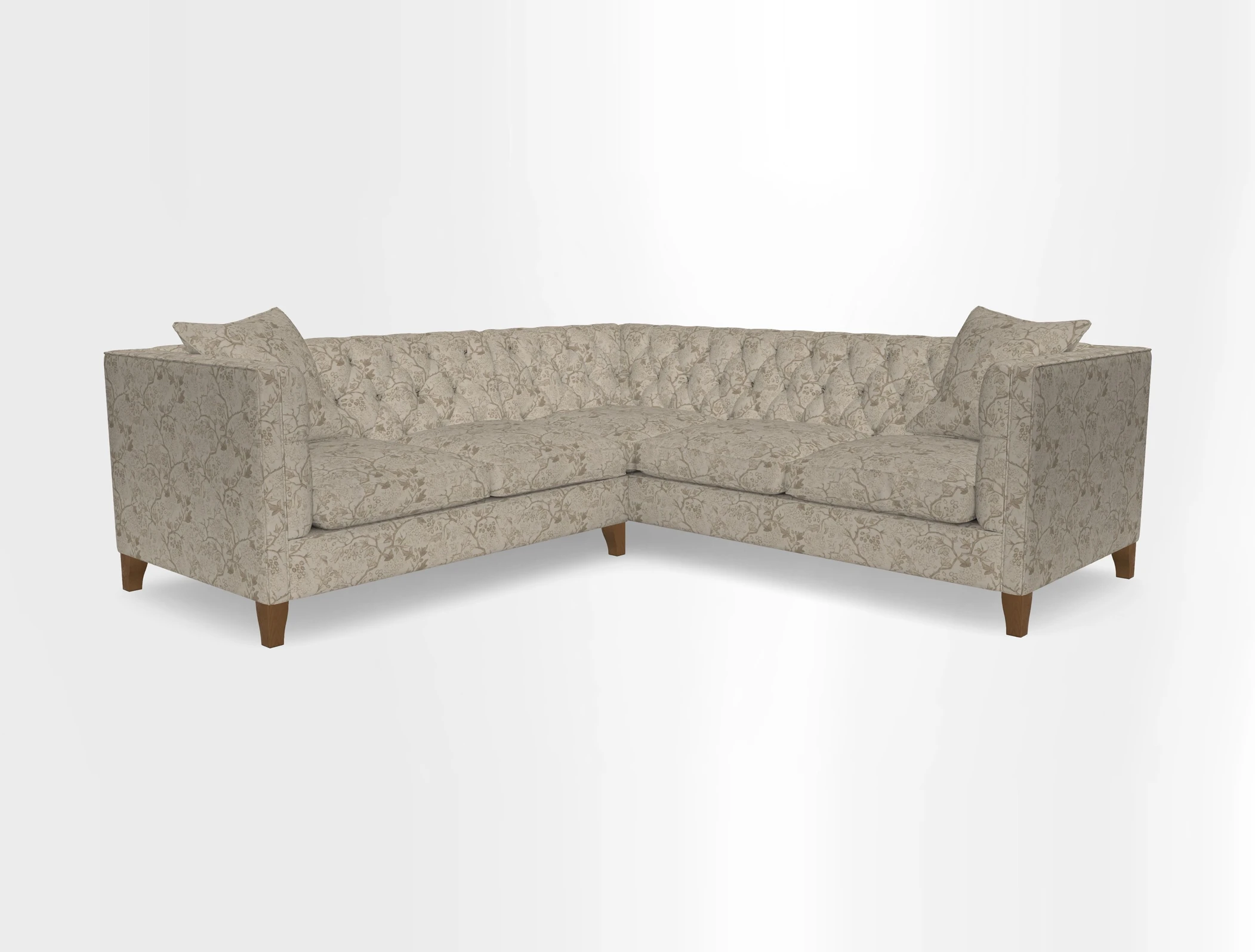 Haresfield Corner Sofa in Two Tone Plain Biscuit