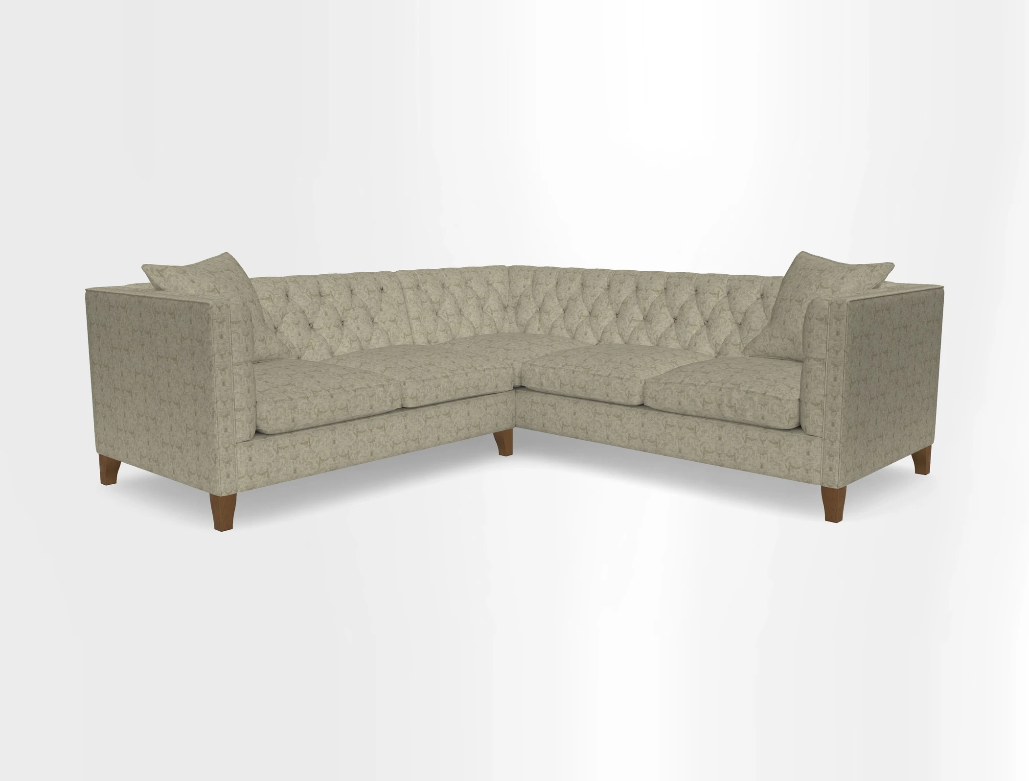 Haresfield Corner Sofa in Two Tone Plain Biscuit