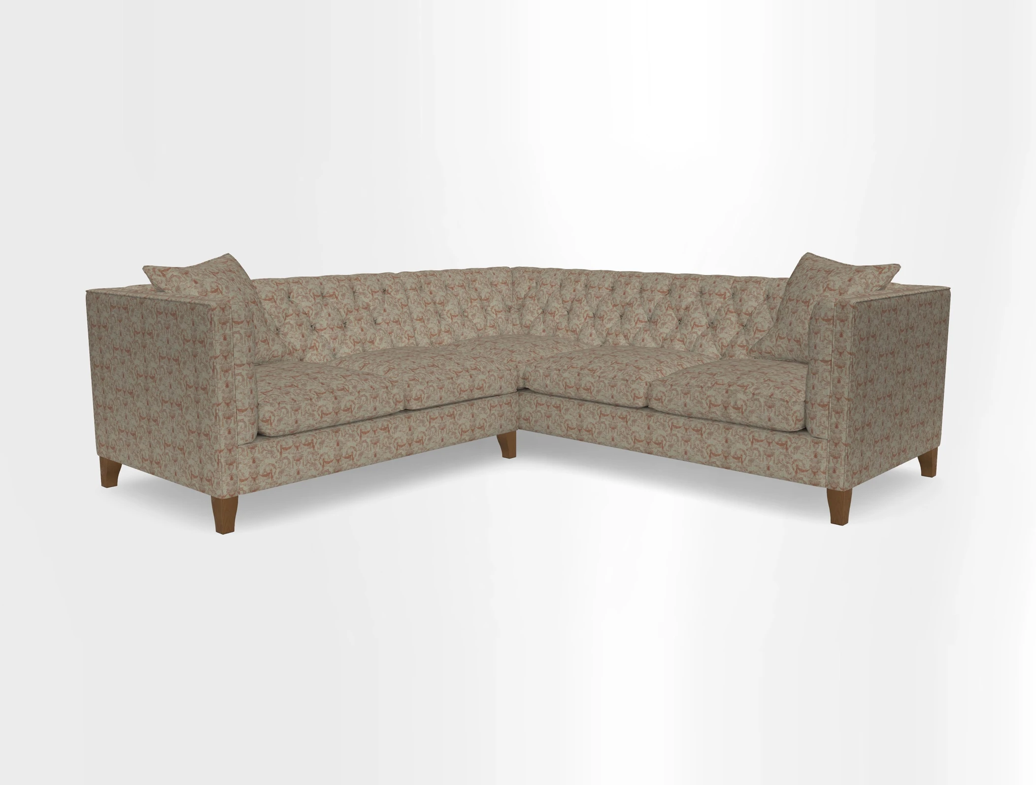 Haresfield Corner Sofa in Two Tone Plain Biscuit