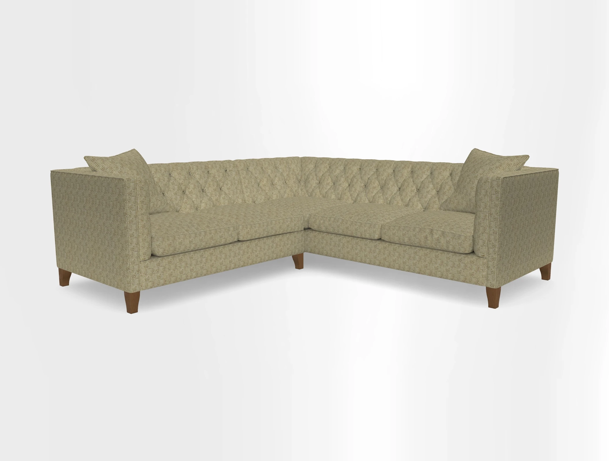 Haresfield Corner Sofa in Two Tone Plain Biscuit