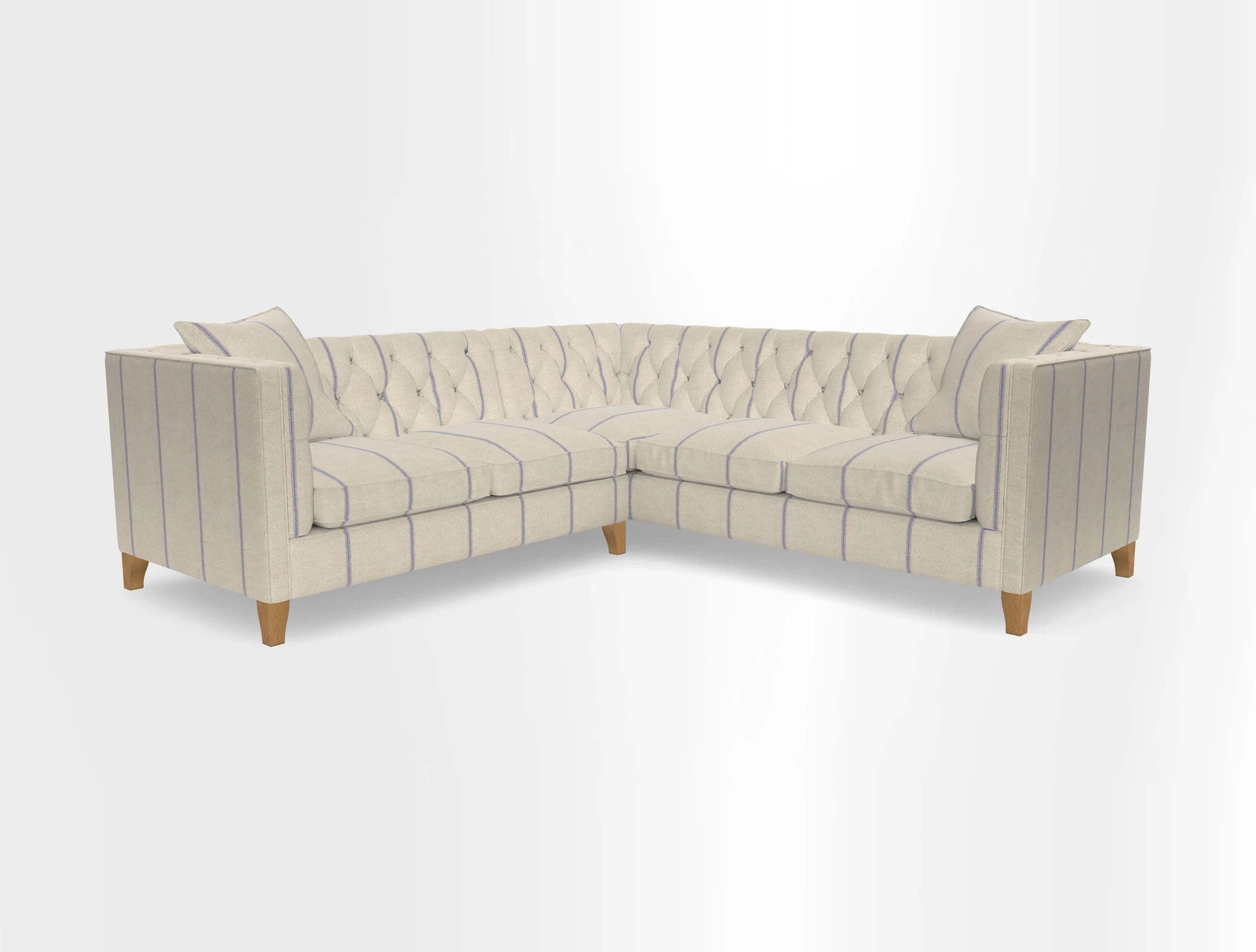 Haresfield Corner Sofa in Two Tone Plain Biscuit